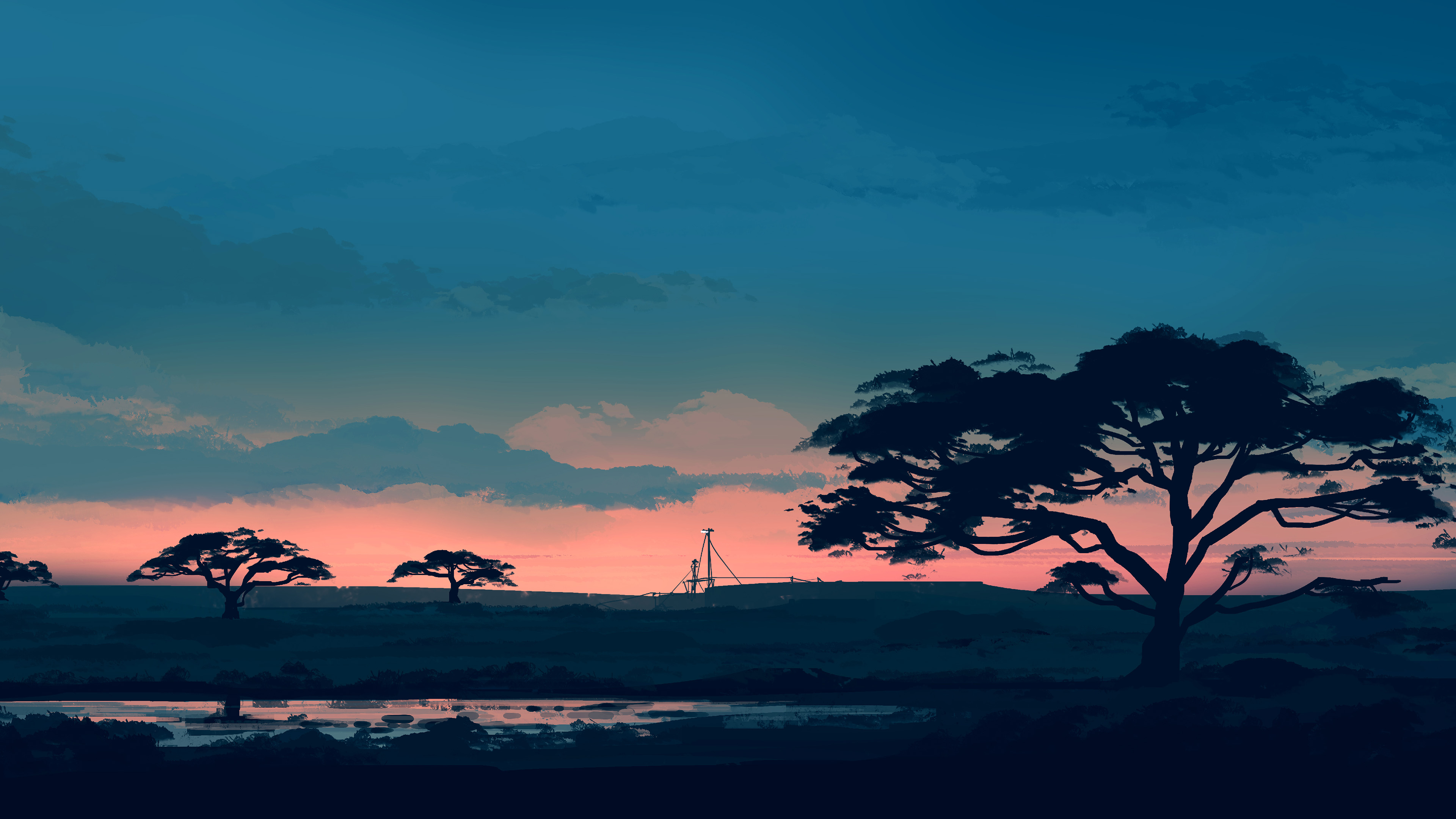 清晨,傍晚,草原,广阔