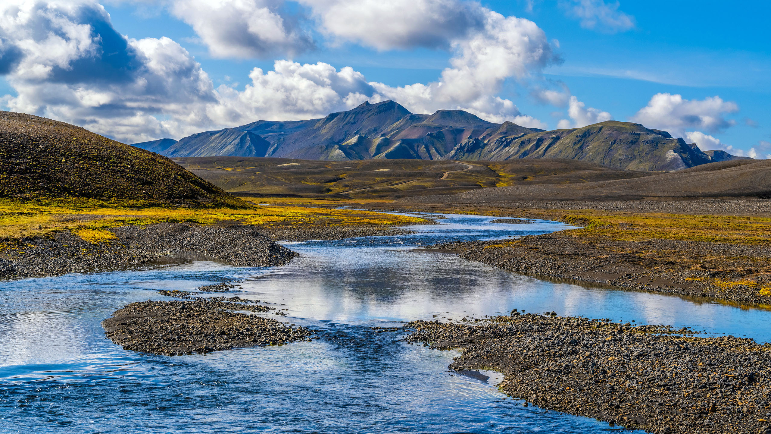 自然风光,云朵,小溪,山川