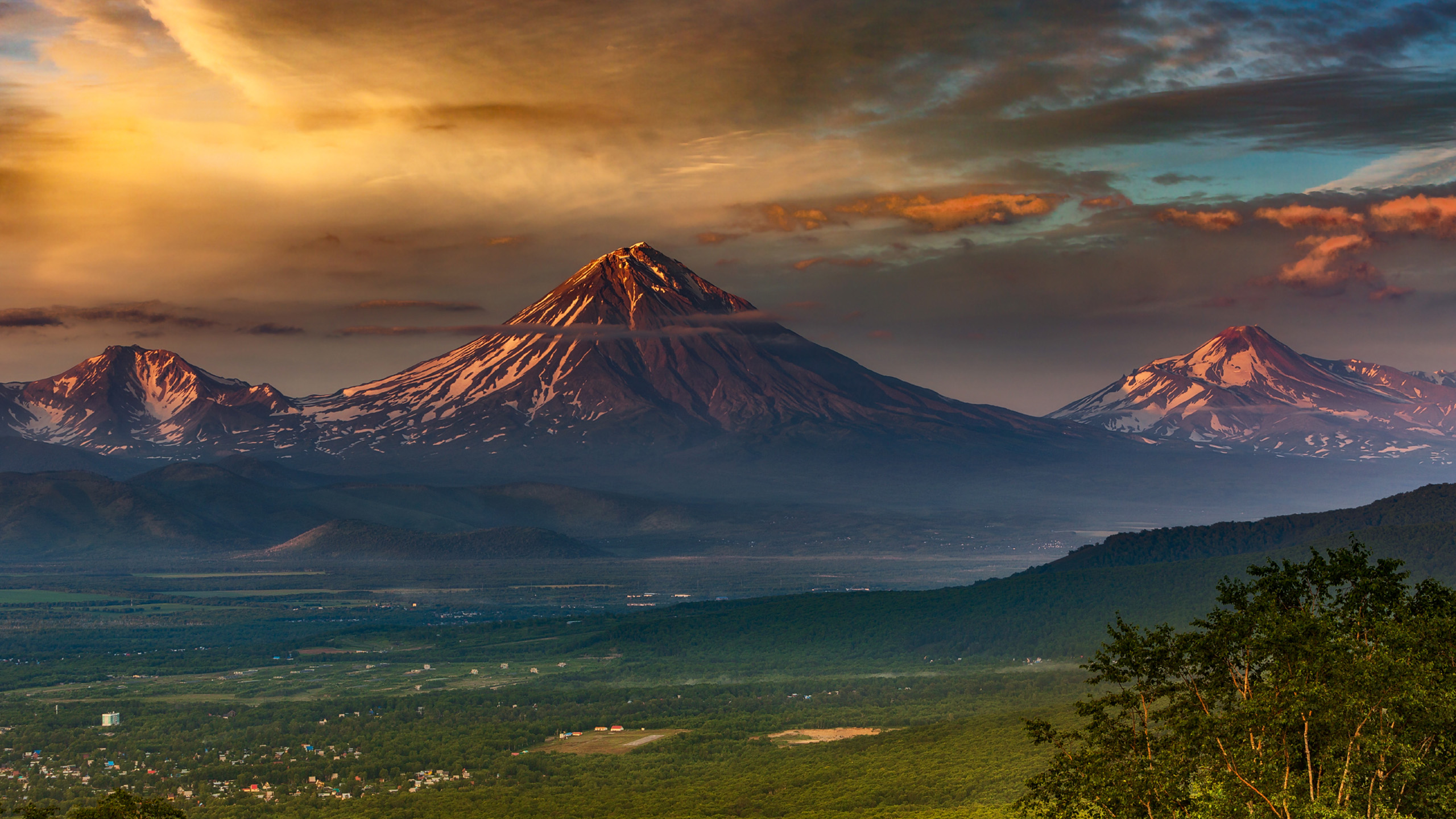 自然风光,火山,平原