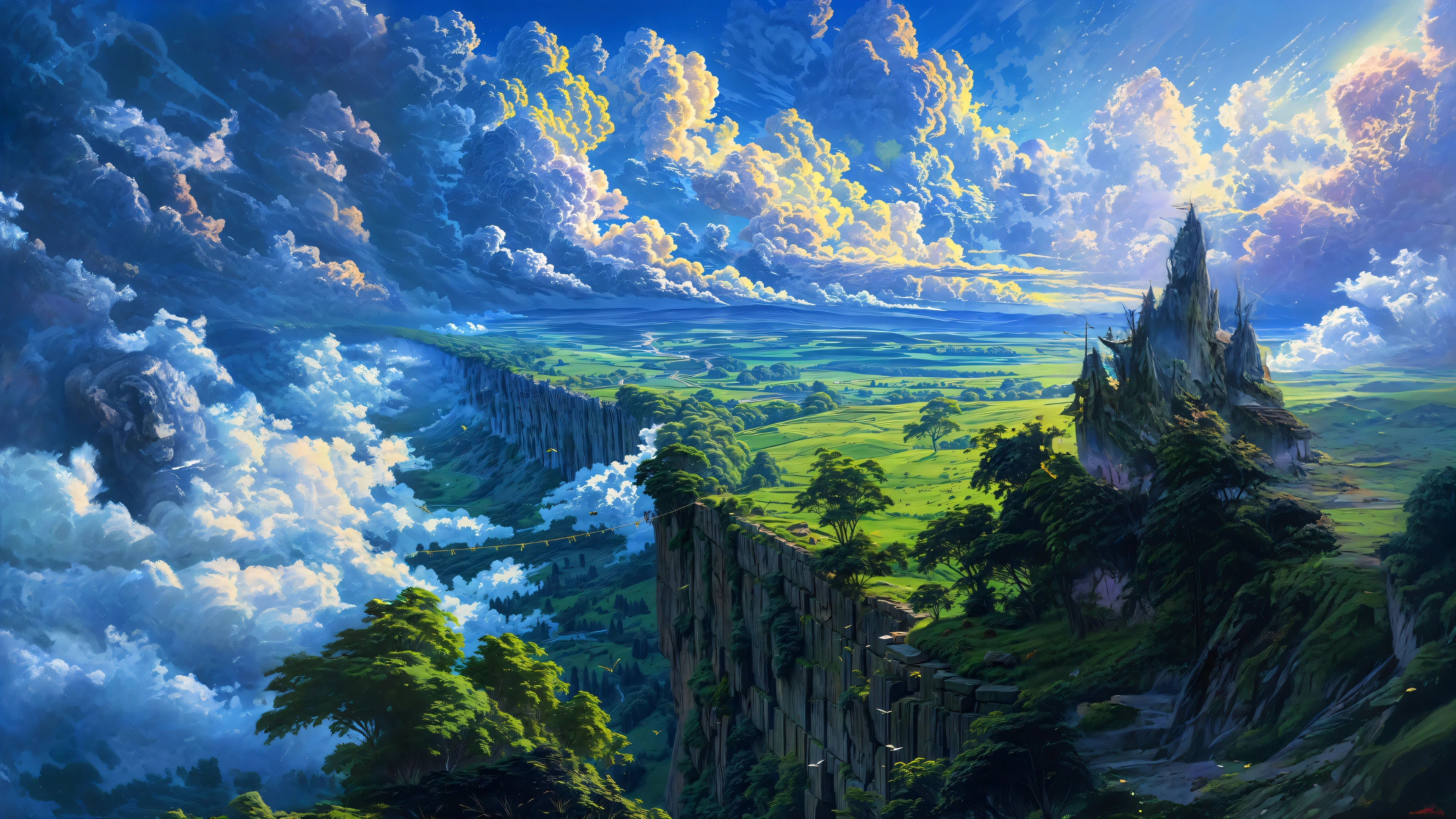 云和风景,山顶,云朵