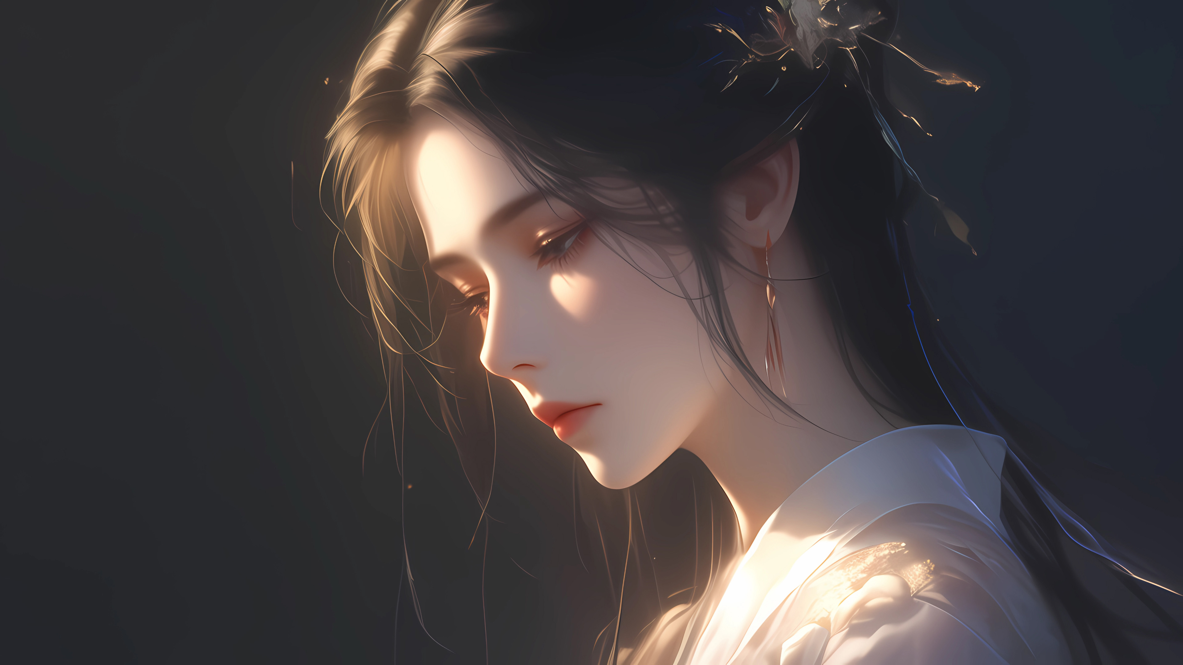 古风女孩,耳环,阳光