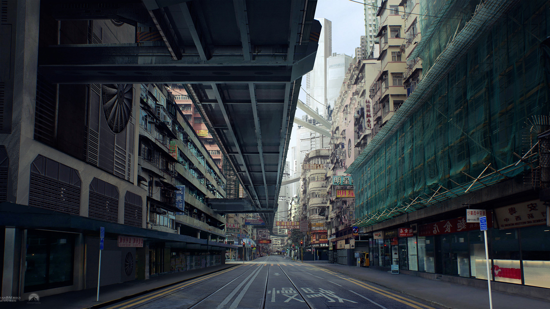 赛博朋克,都市,楼房,高架公路