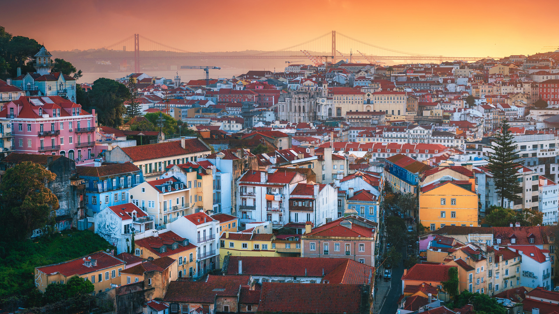 城市夜景,海滨,码头,小镇