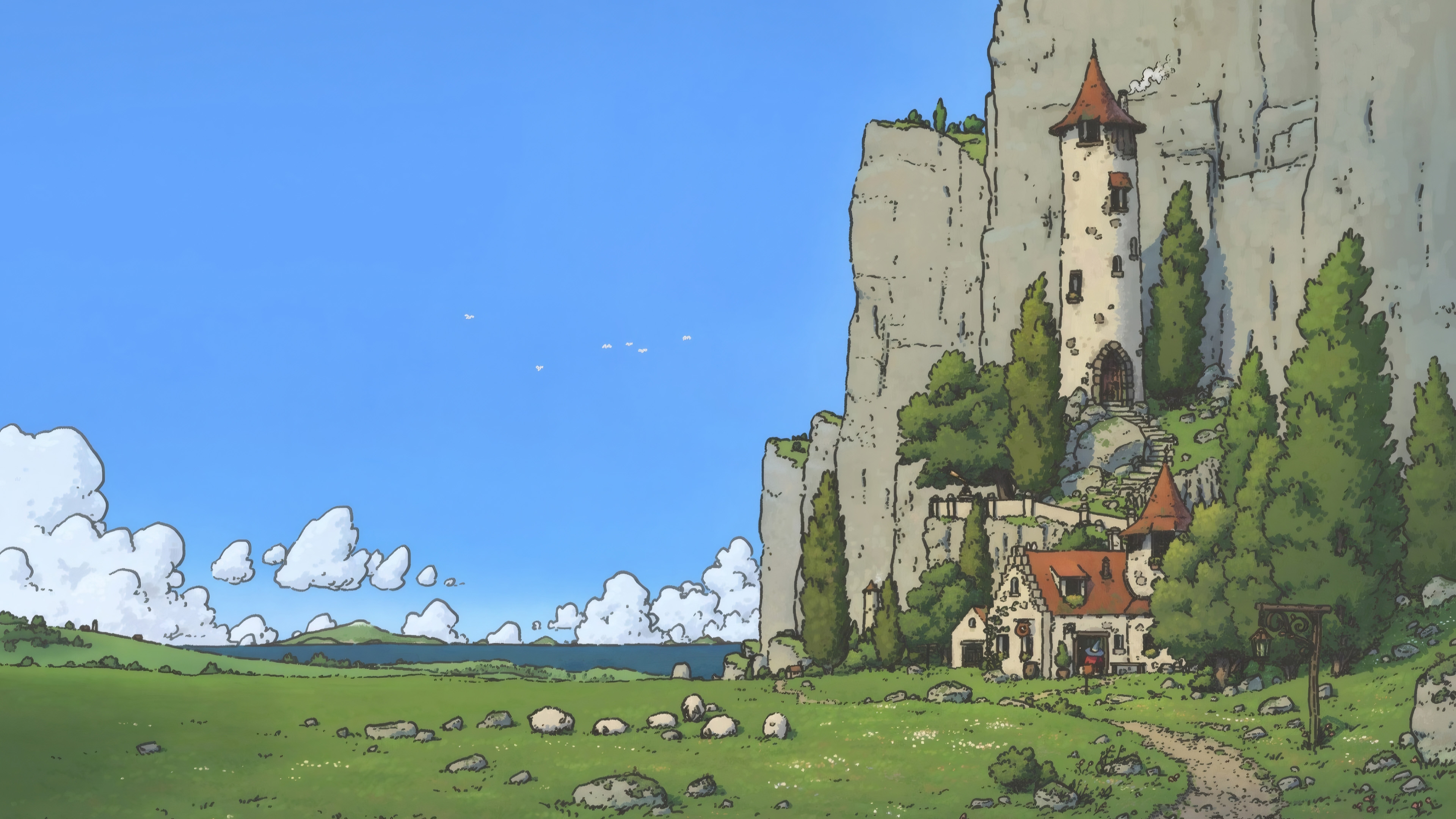 城堡,童话,山脚