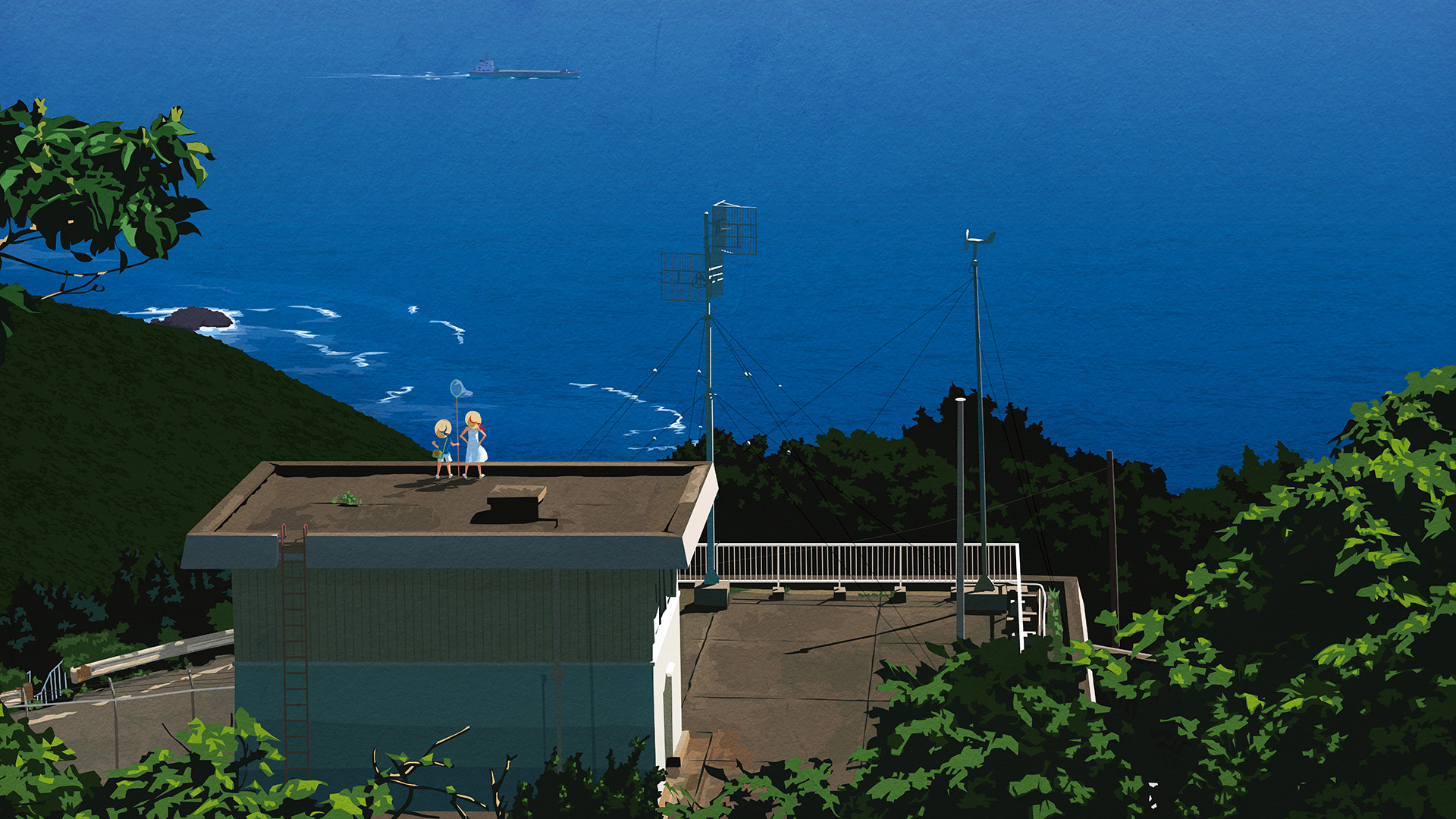 童年,屋顶,海岸