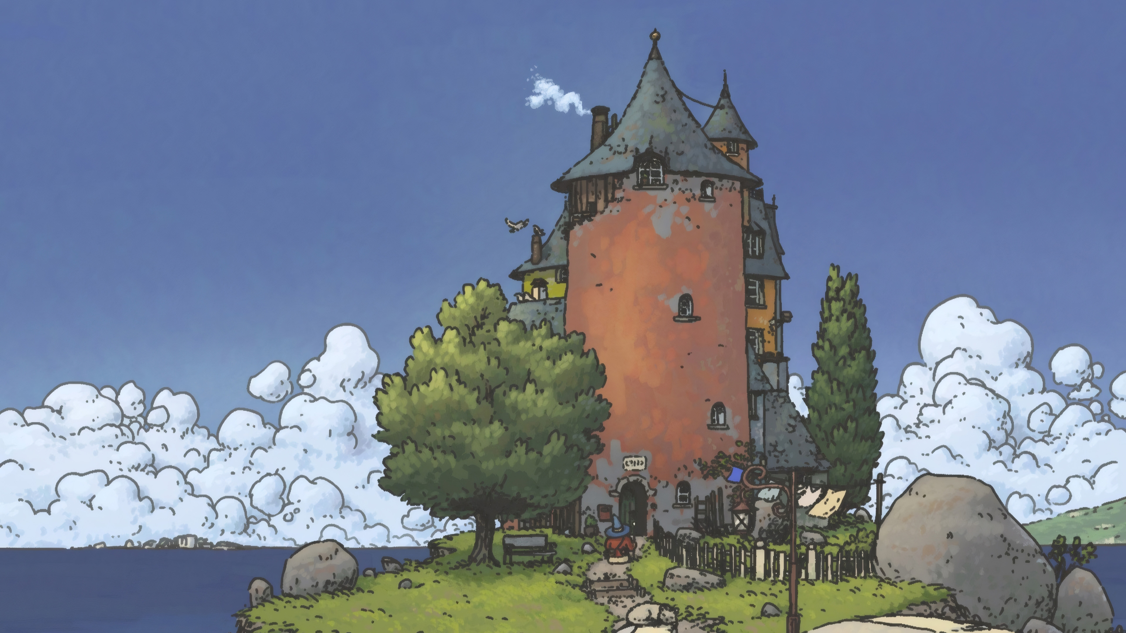 童话,法师塔,云朵,塔楼