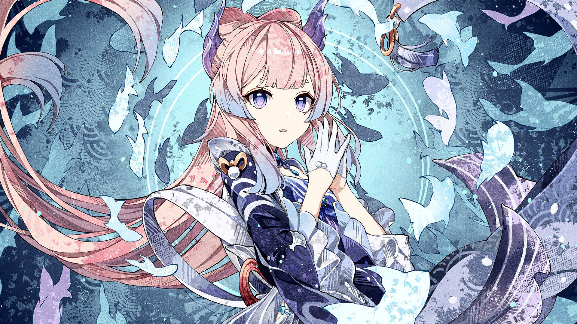 长发女孩,海洋,鱼