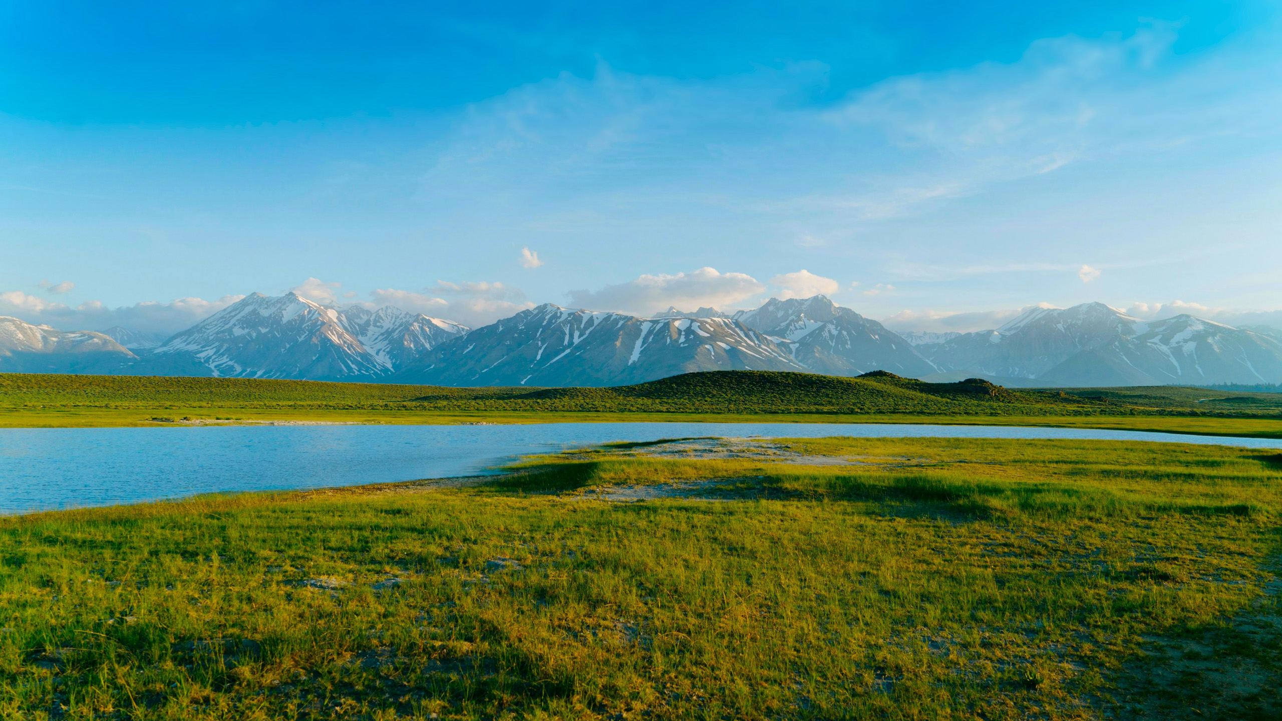 自然风光,草原,河流,山脉