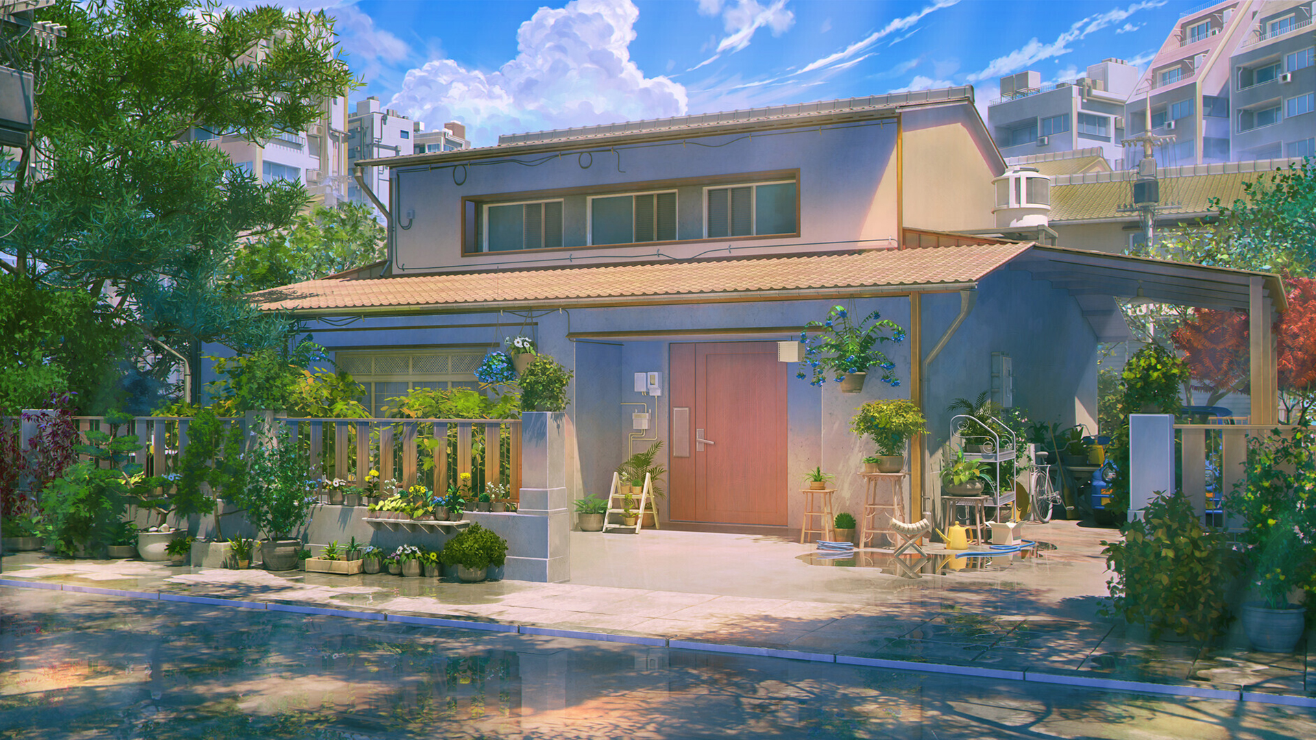 房屋,校园,小镇,阳光