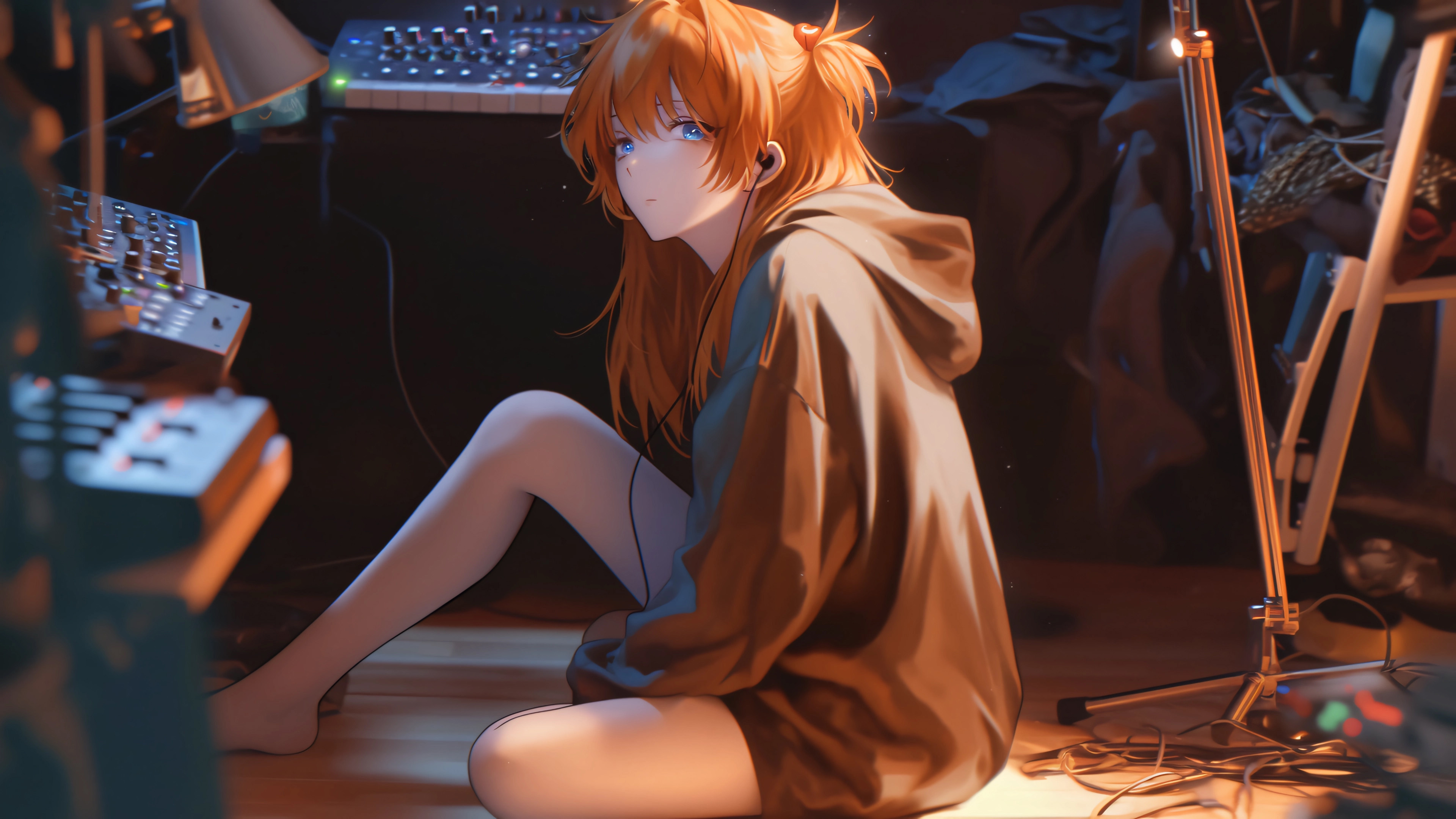 音乐房,音乐,耳机,女孩