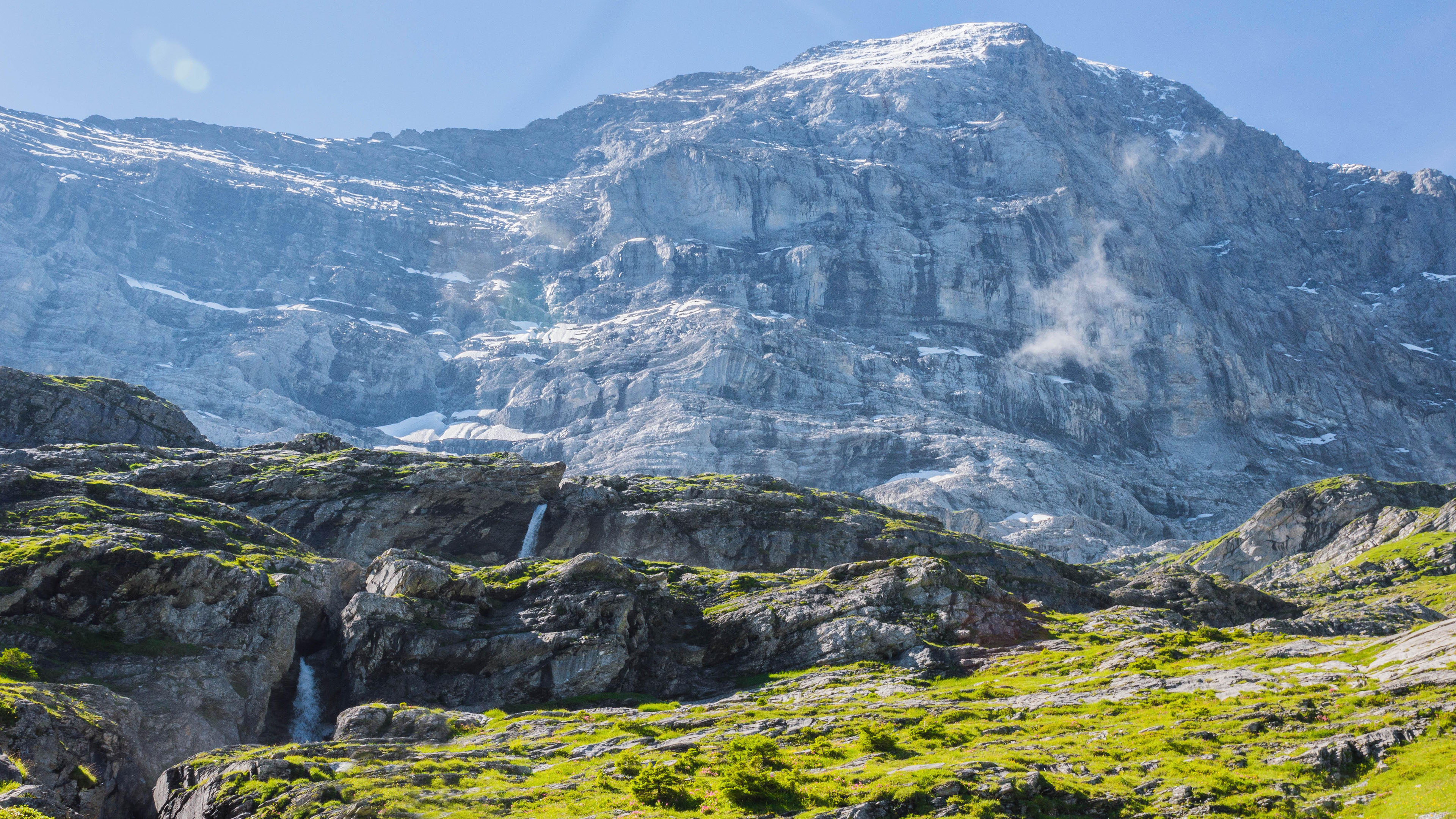自然风光,瀑布,山峰,山坡