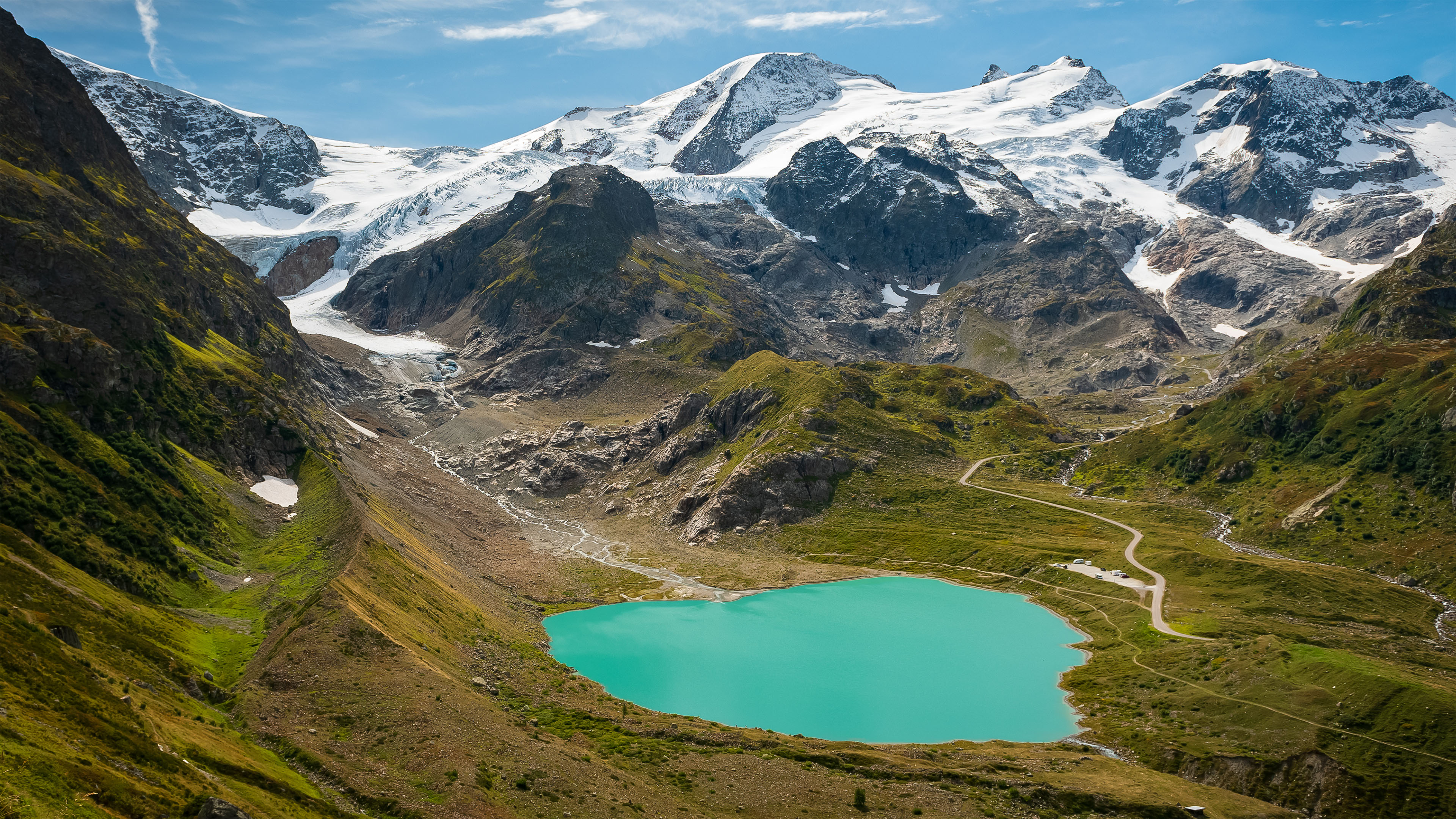 自然风光,雪山,山谷,