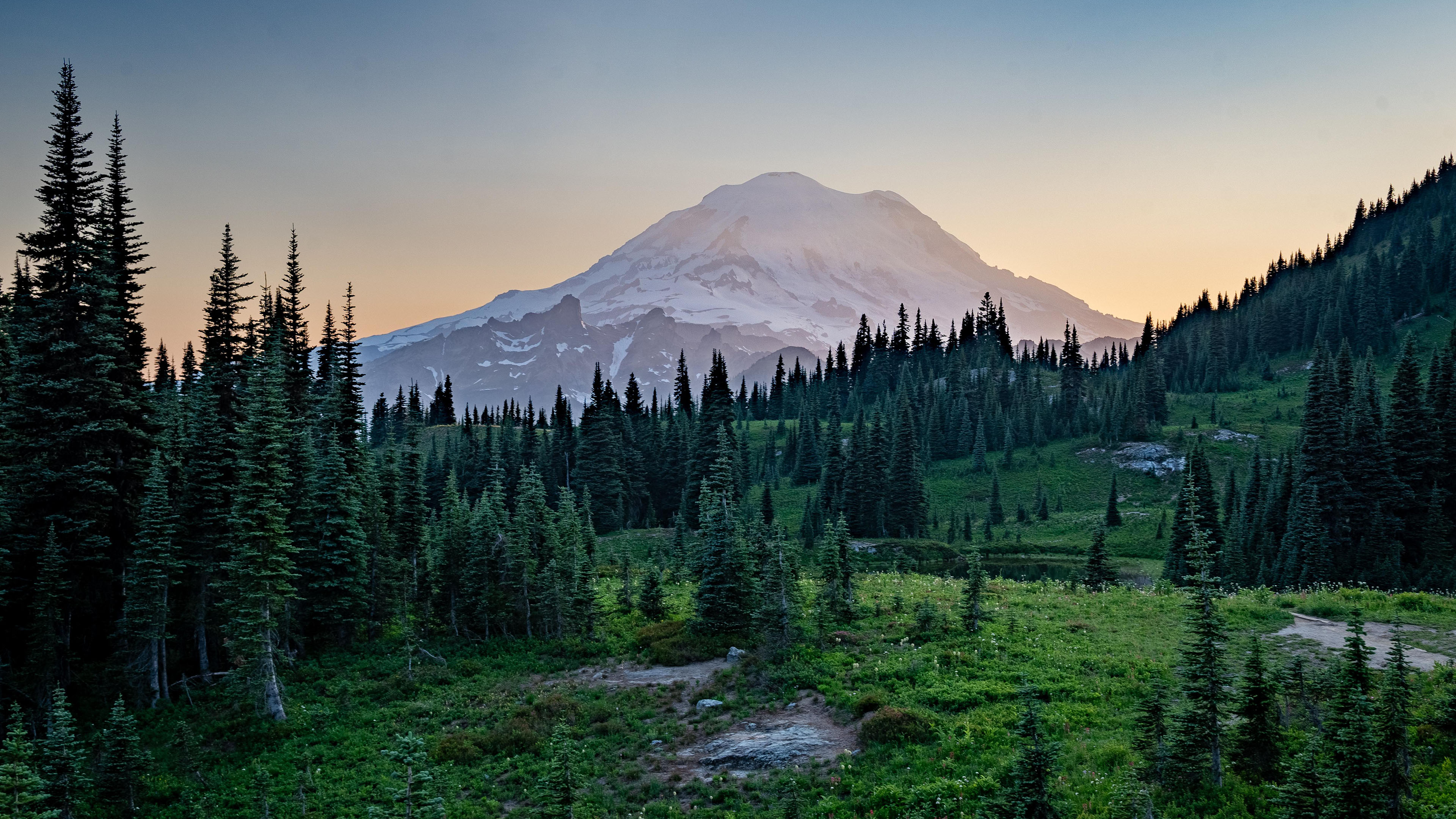 自然风光,树林,山峰