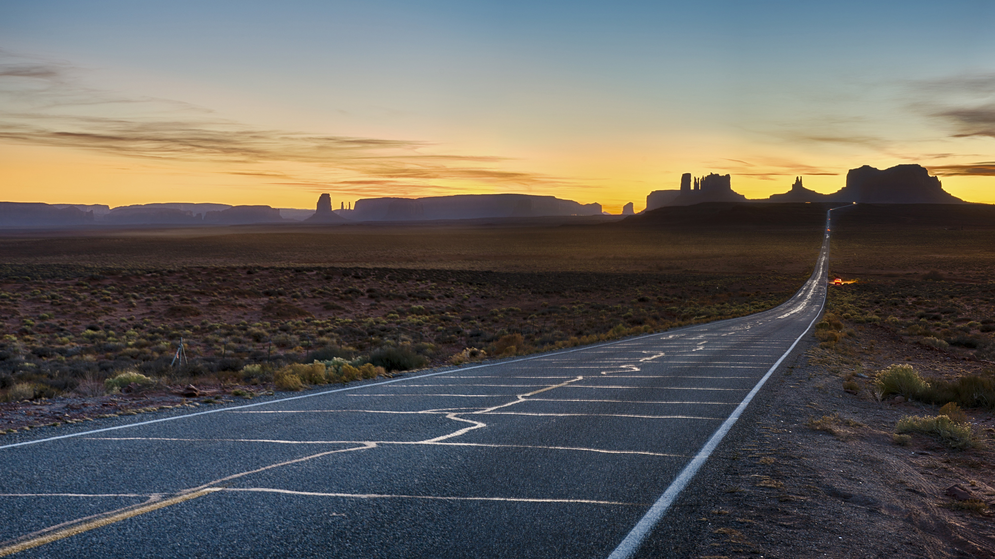 沙漠,公路,傍晚,笔直