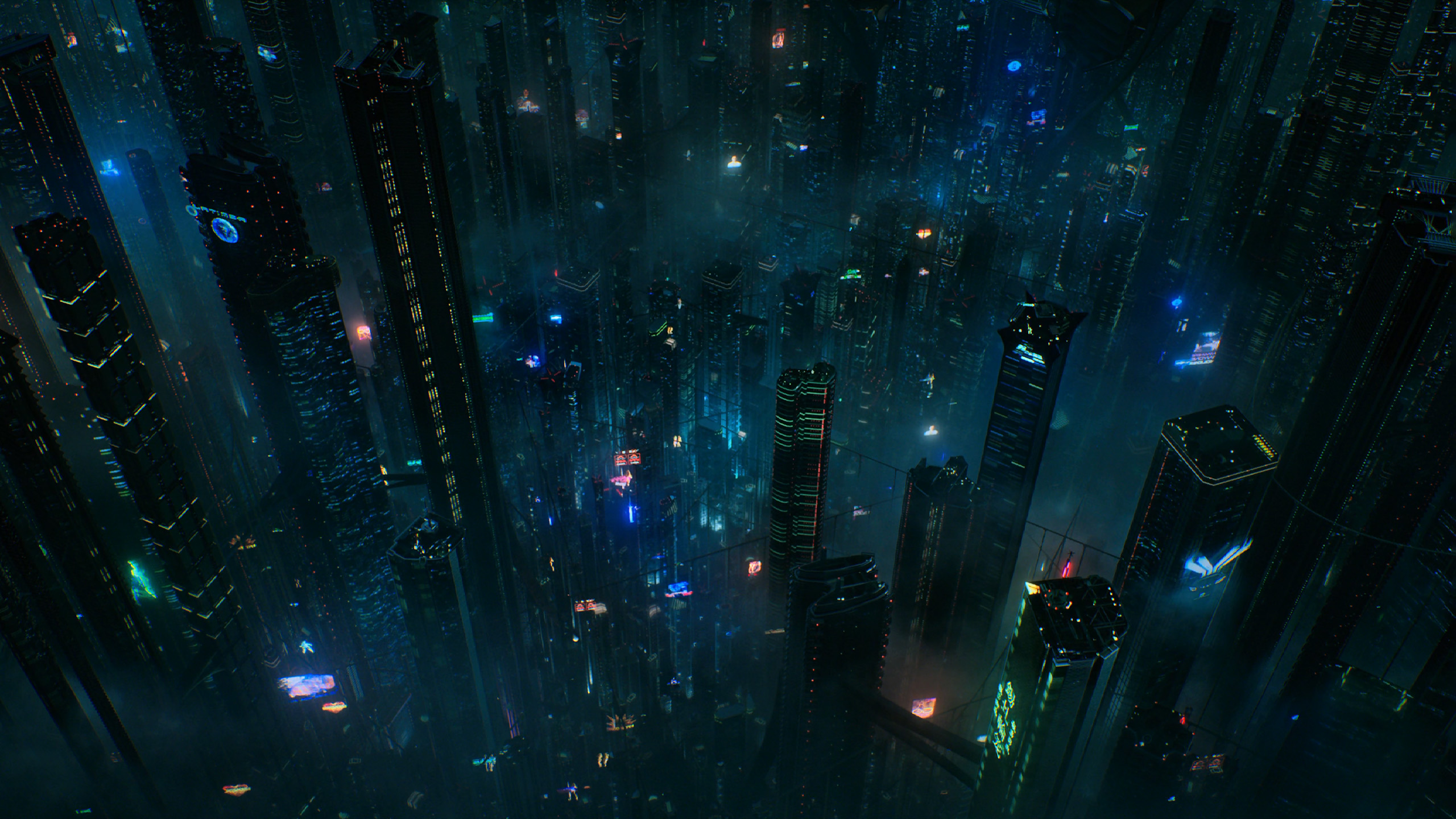 赛博朋克,城市,夜景,高楼