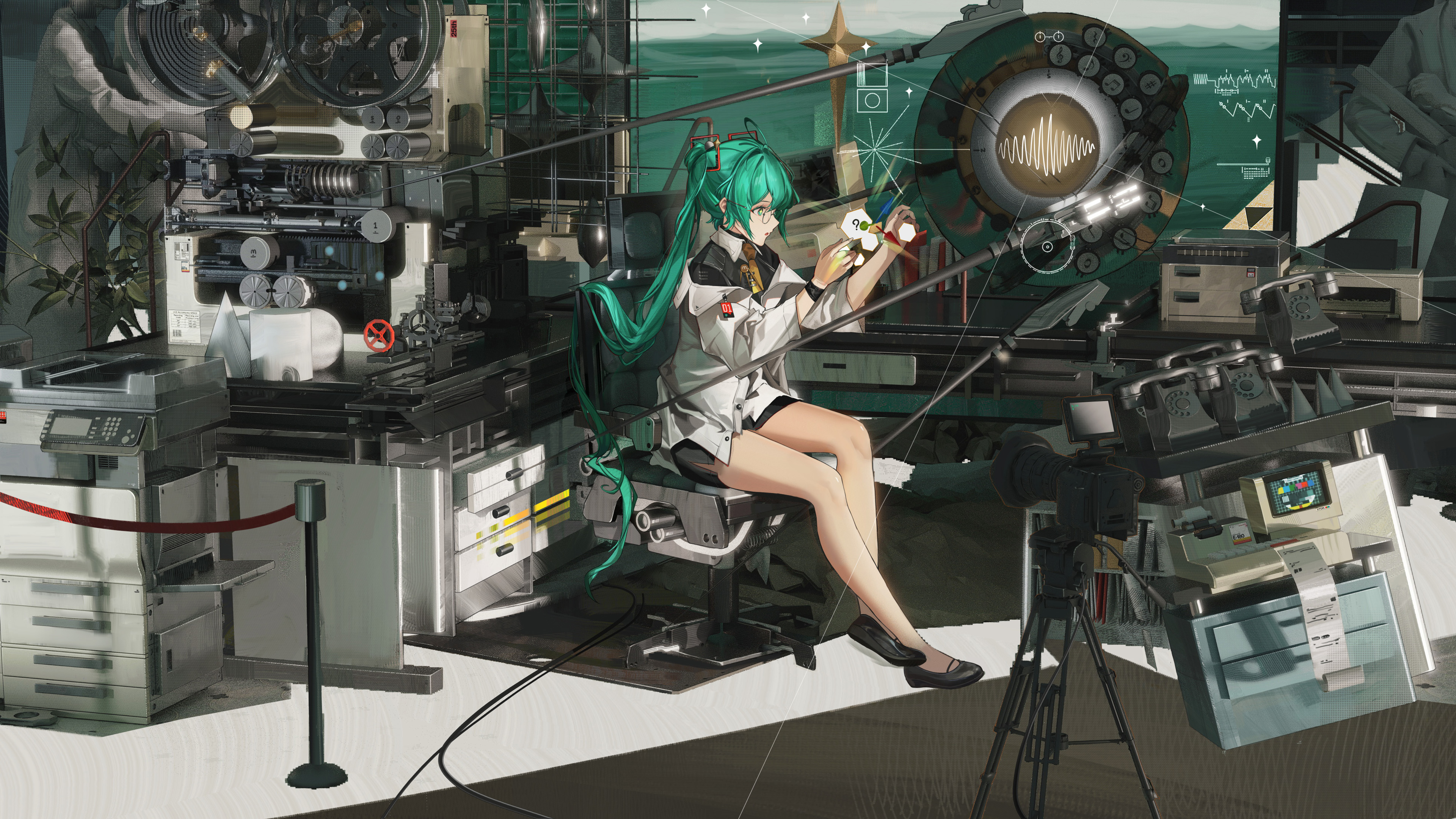 初音,机器,房间