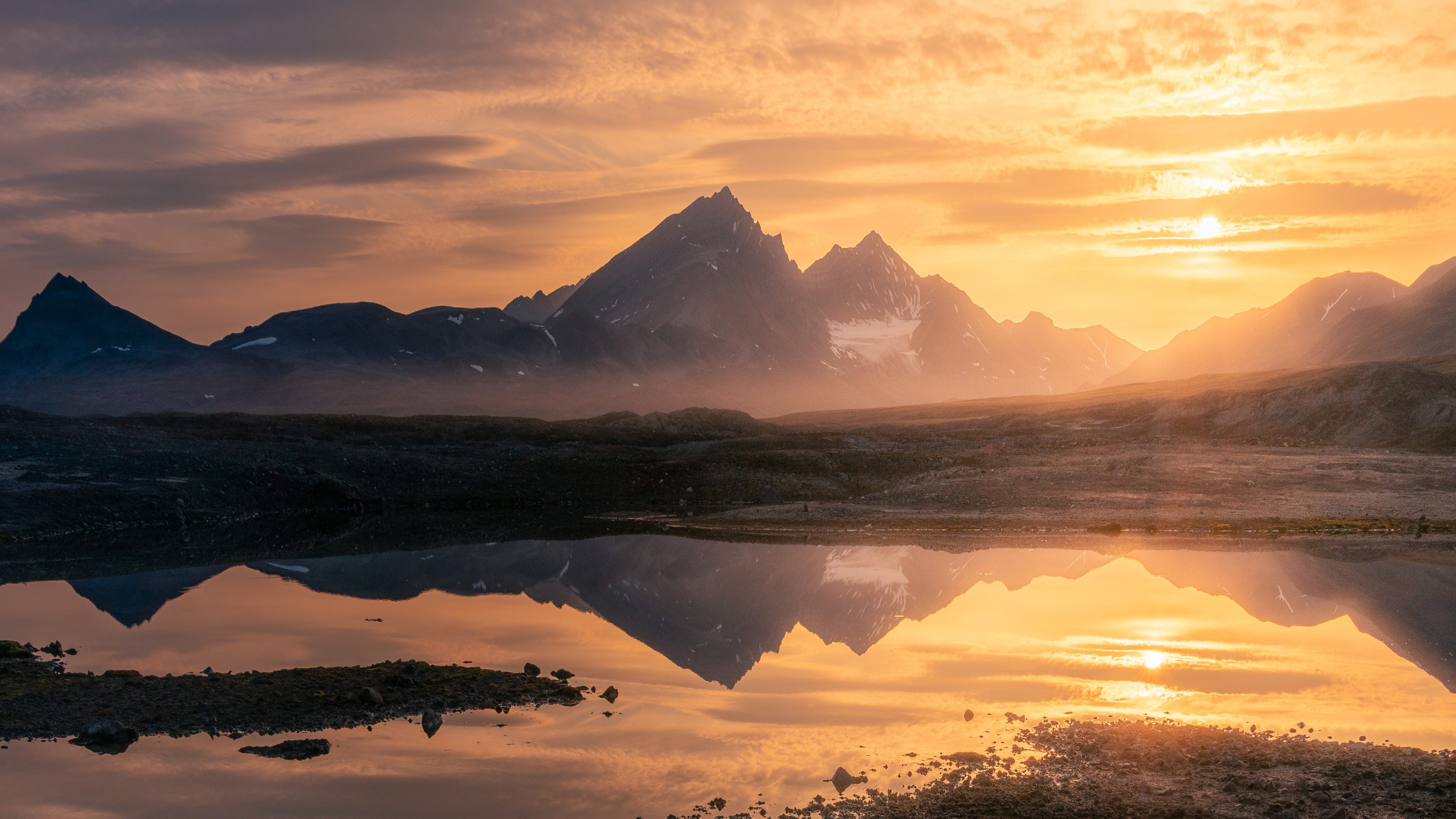 自然风光,晚霞,山水