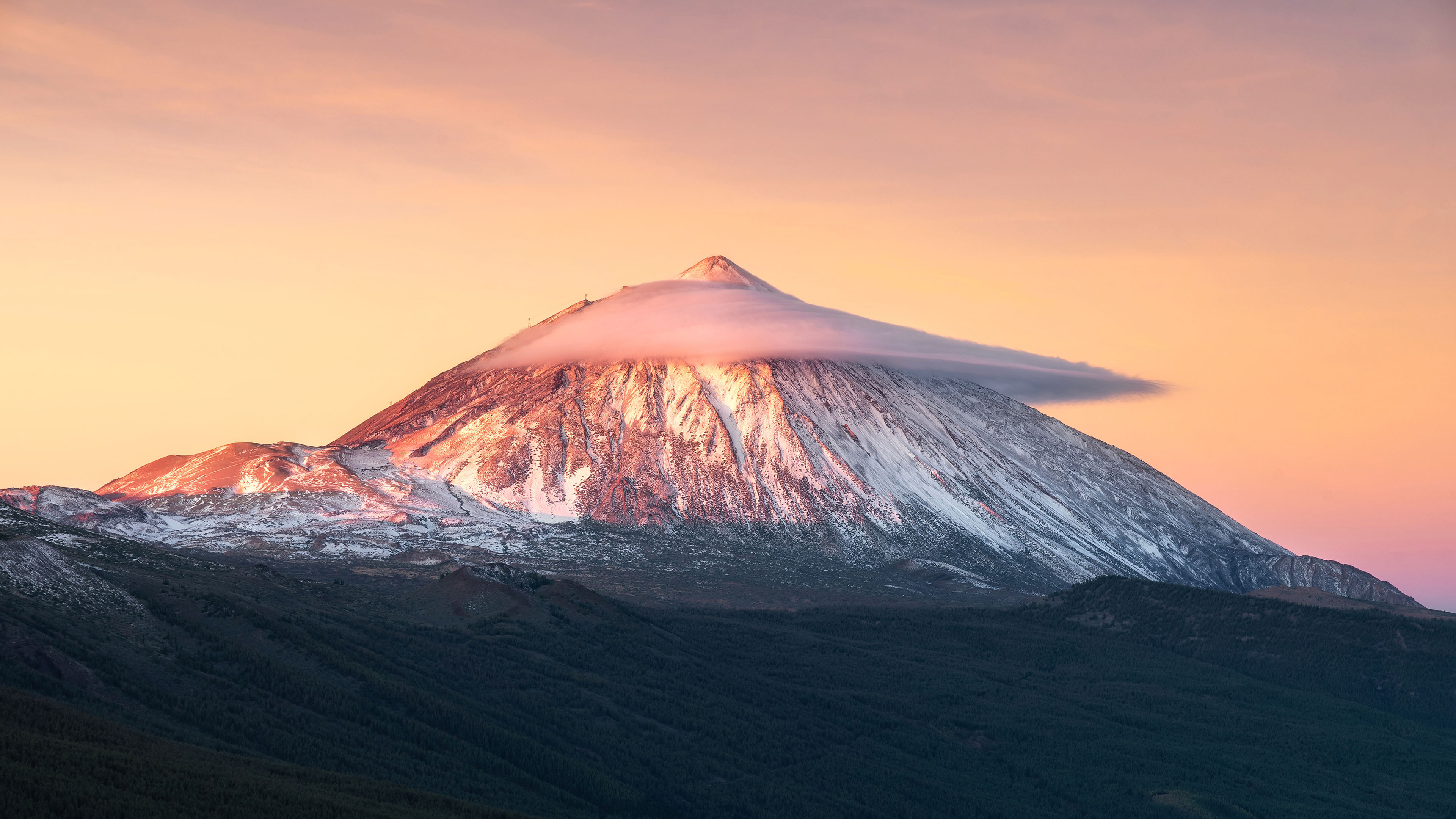 自然风光,火山,云雾,山丘