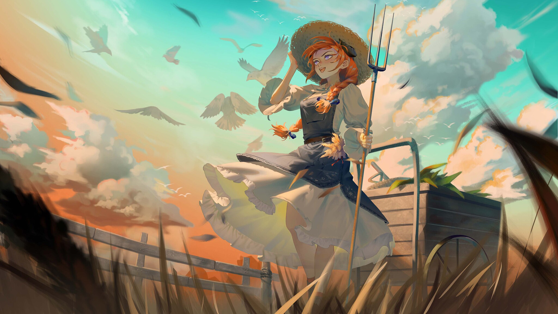 牧场,三叉,格子,大风