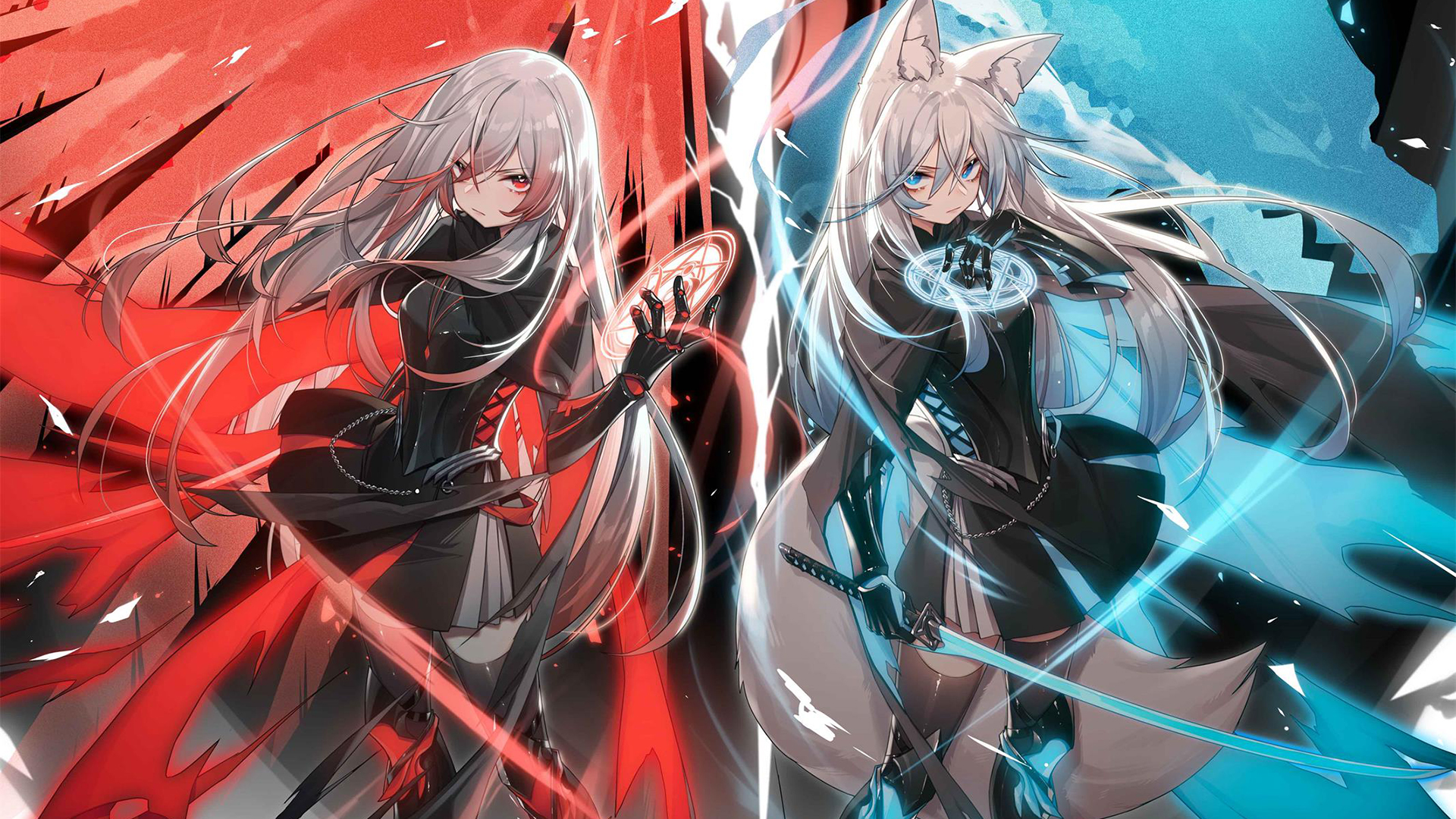 兽耳,精灵,红与蓝