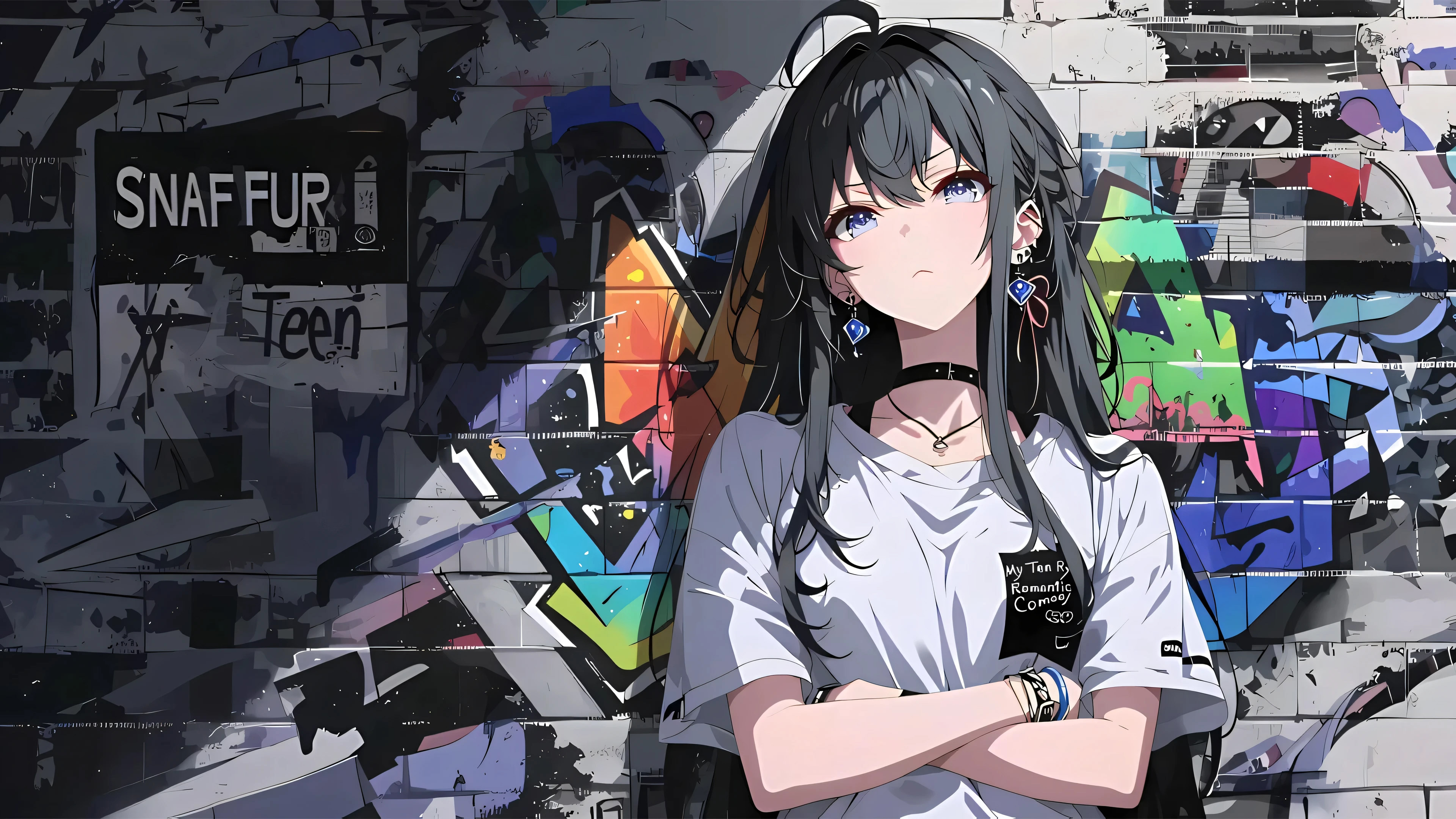 街头,涂鸦,少女