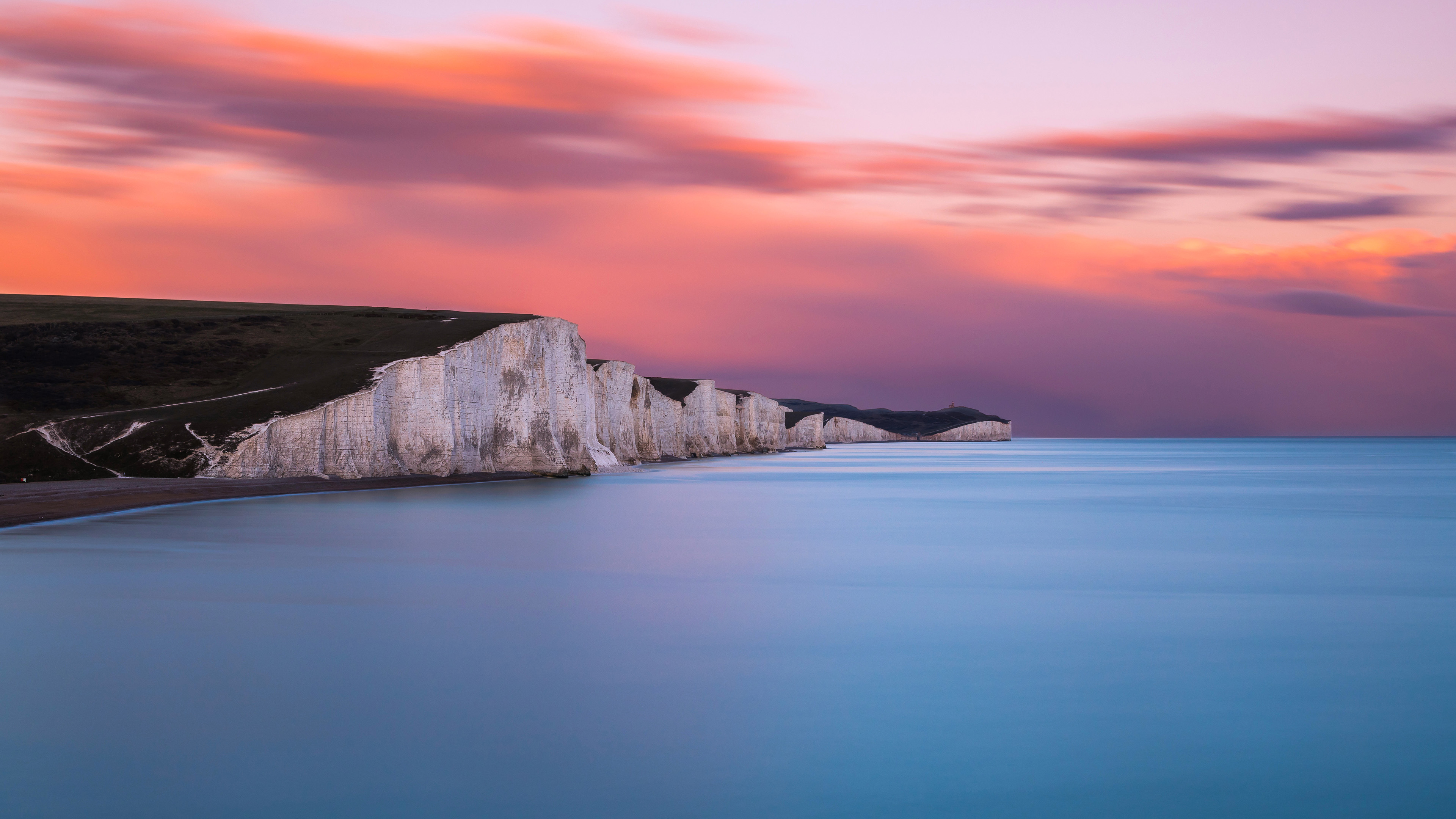 海洋天堂,悬崖,晚霞