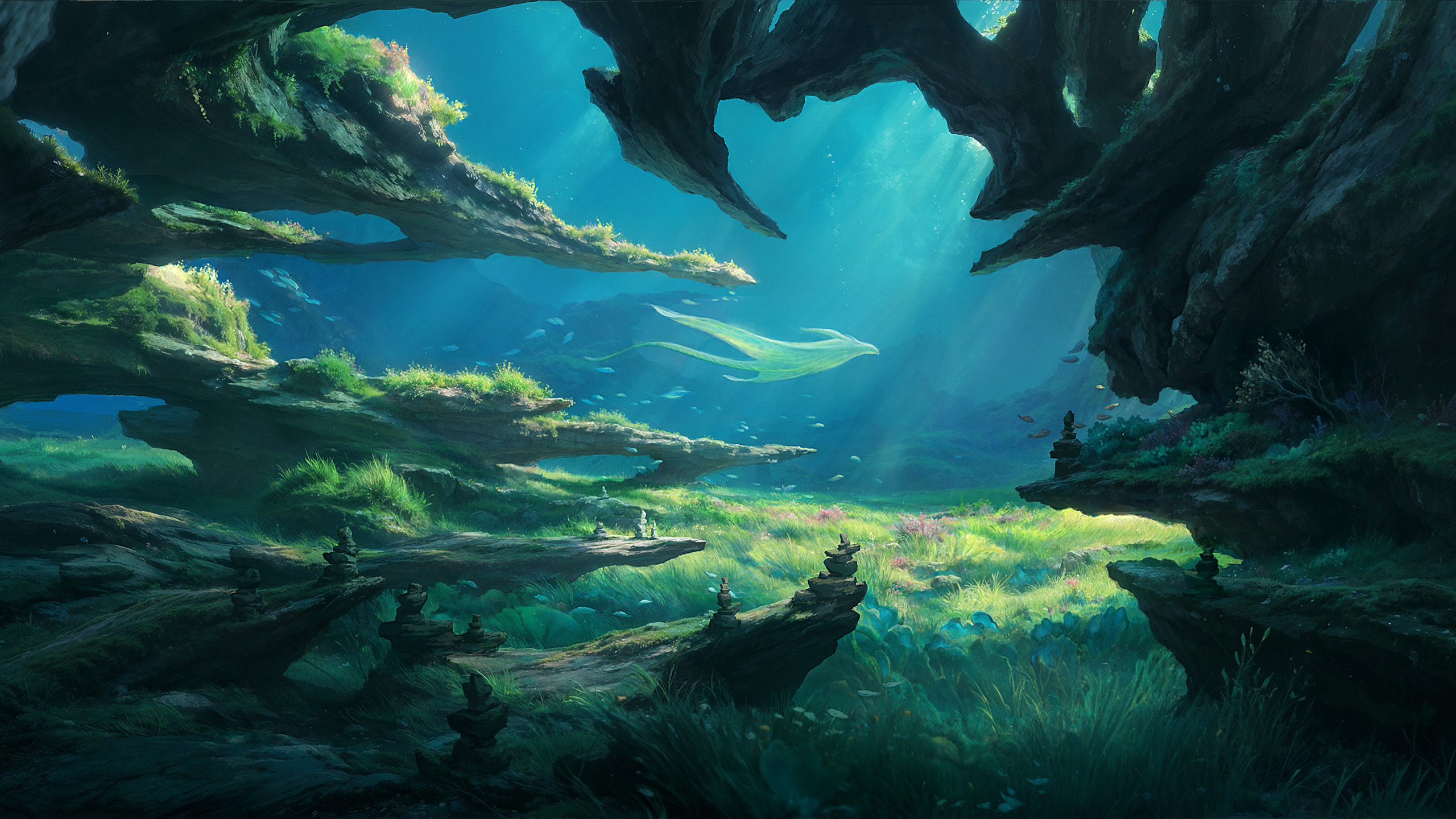 深海,精灵,岩石,奇妙