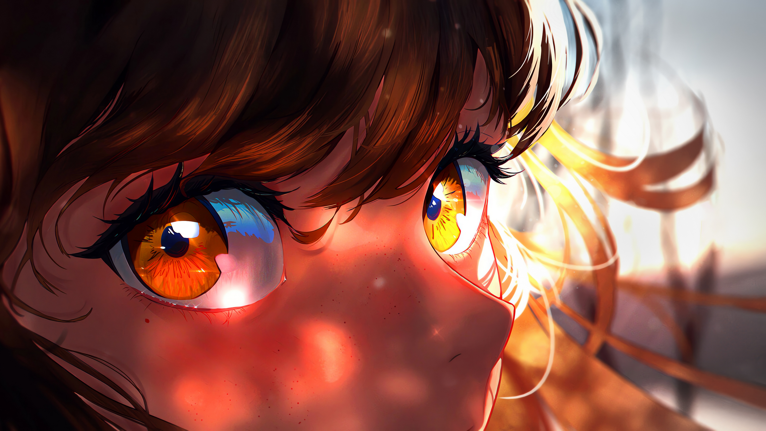 眼睛,阳光,刘海