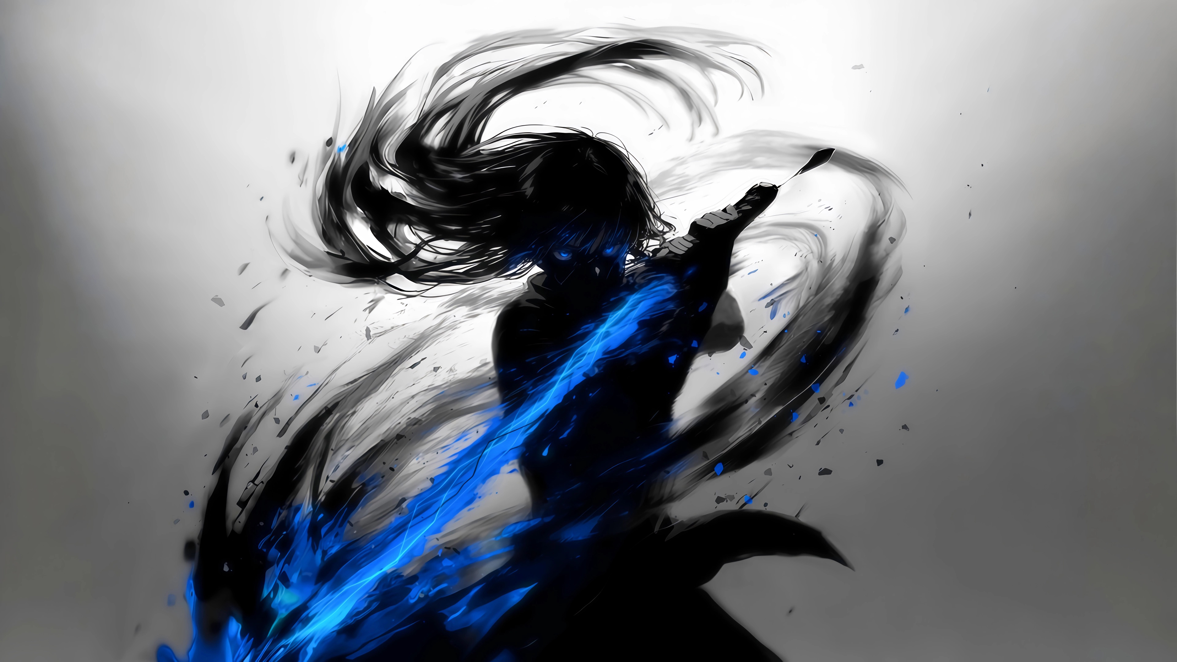 水墨剑客,蓝色剑,武侠