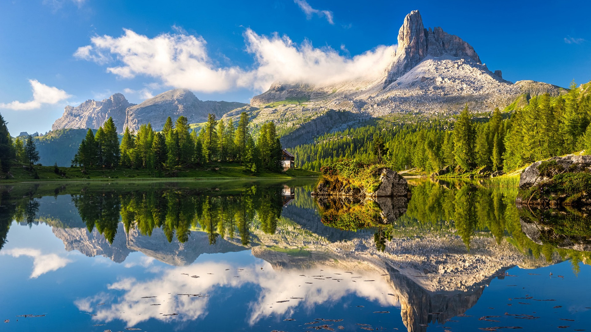 自然风光,倒影,湖泊,高山