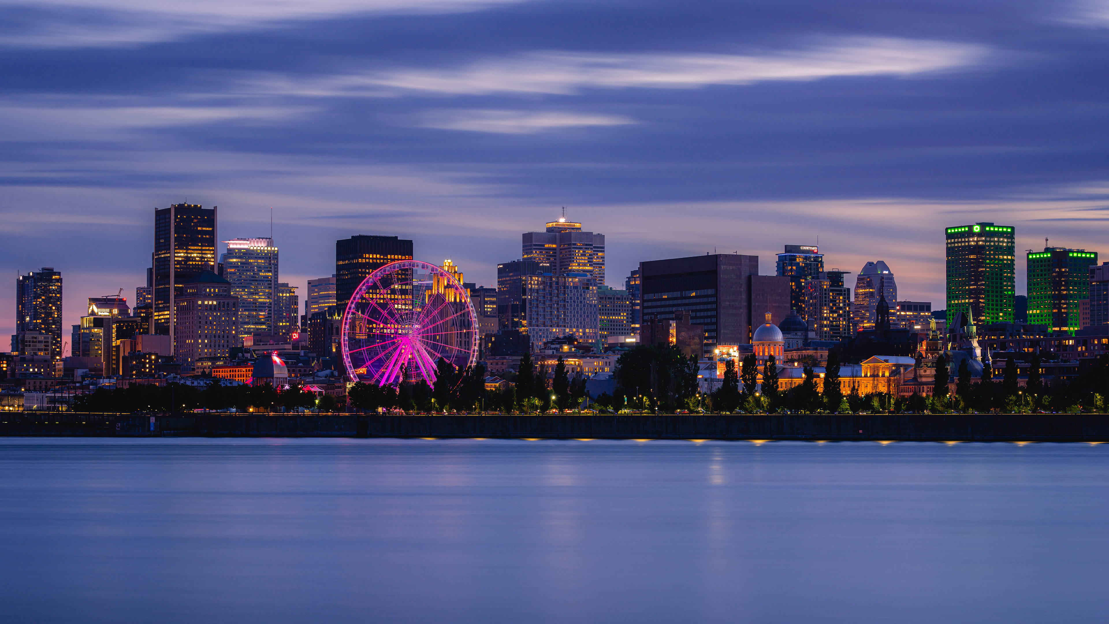 城市夜景,摩天轮,都市