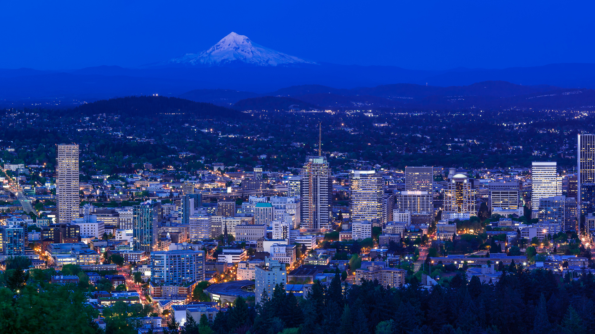 城市夜景,富士山,高楼,灯光