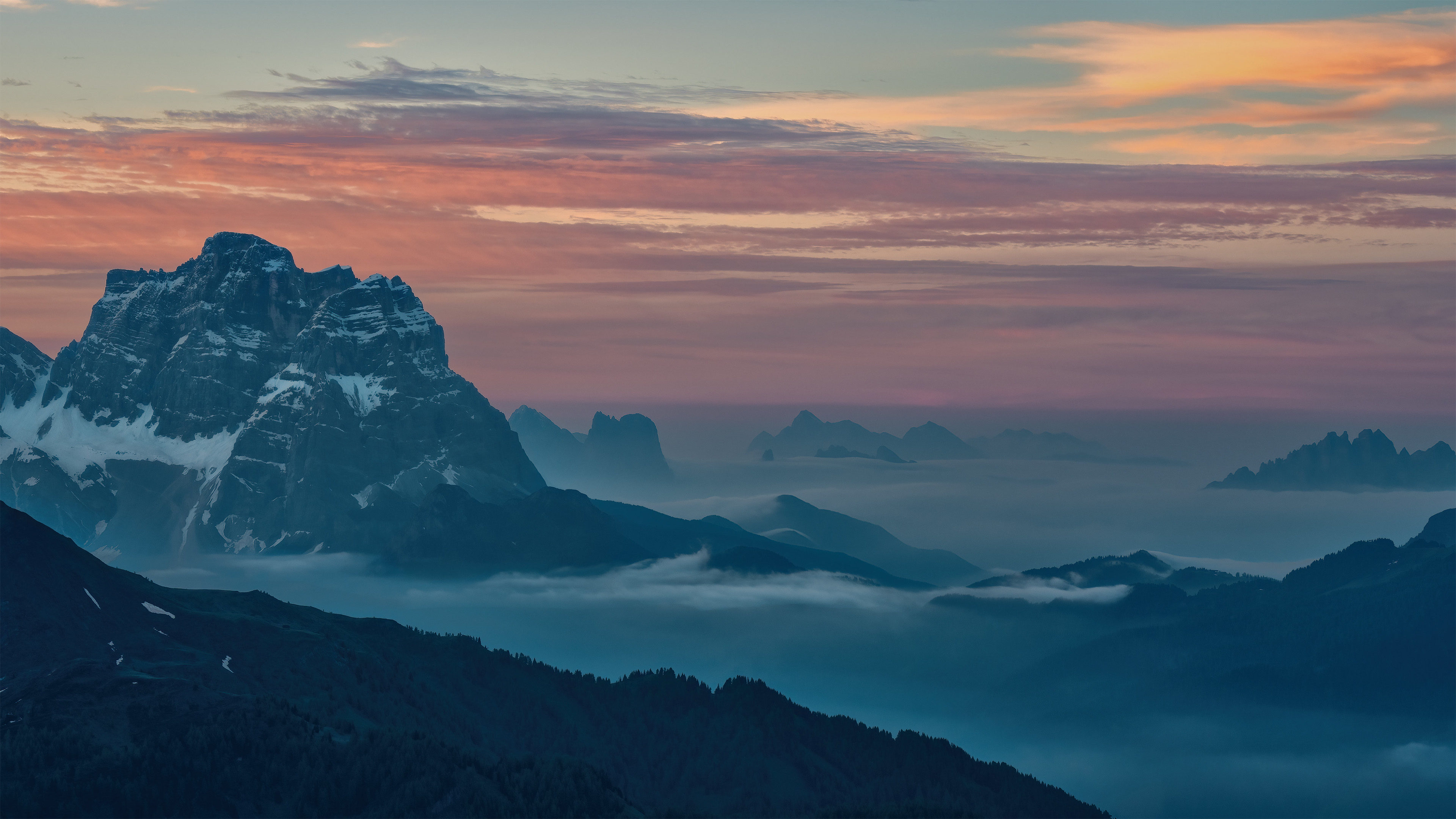 清晨,山峰,云雾