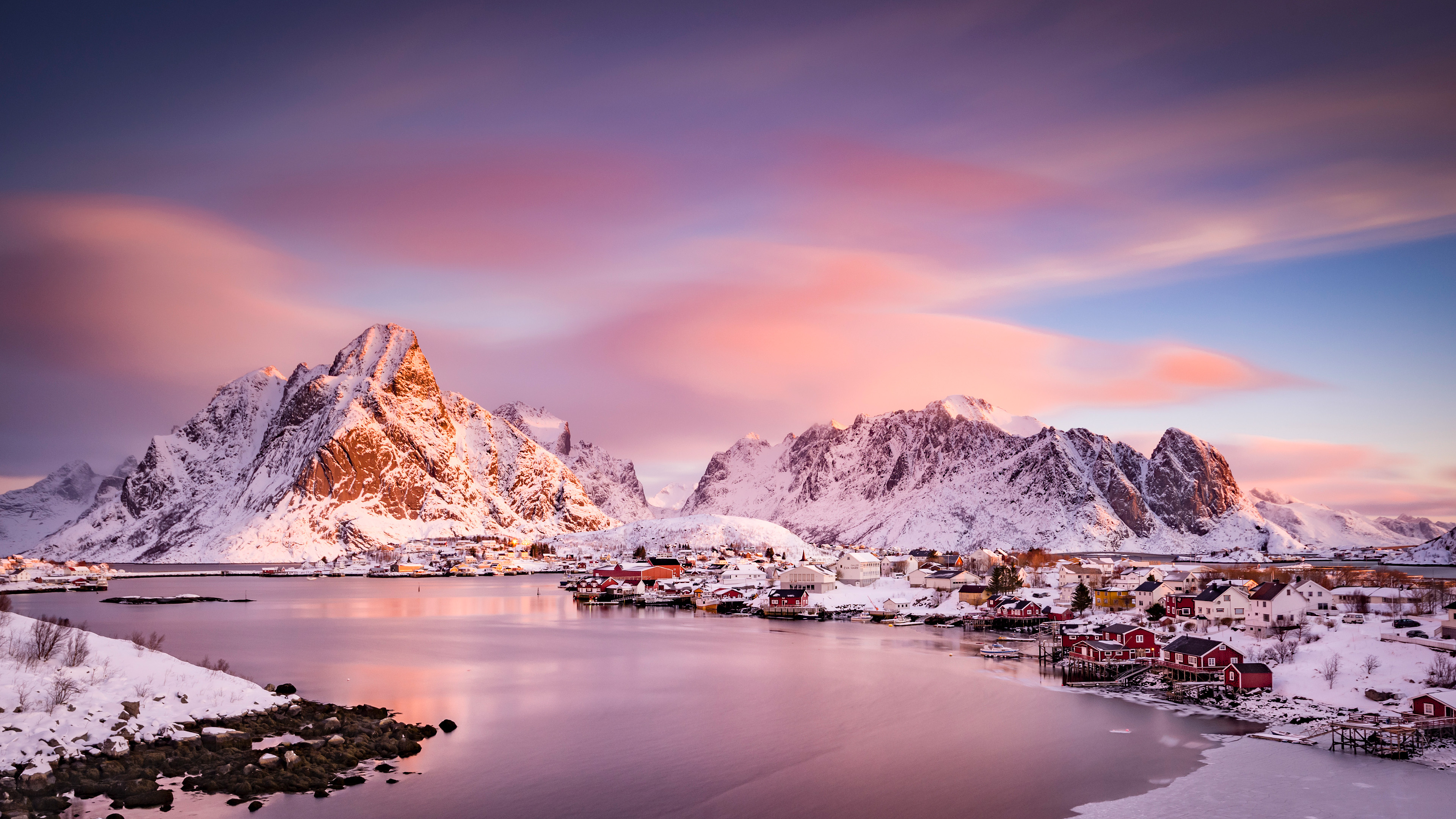 冰天雪地,小镇,挪威,北欧