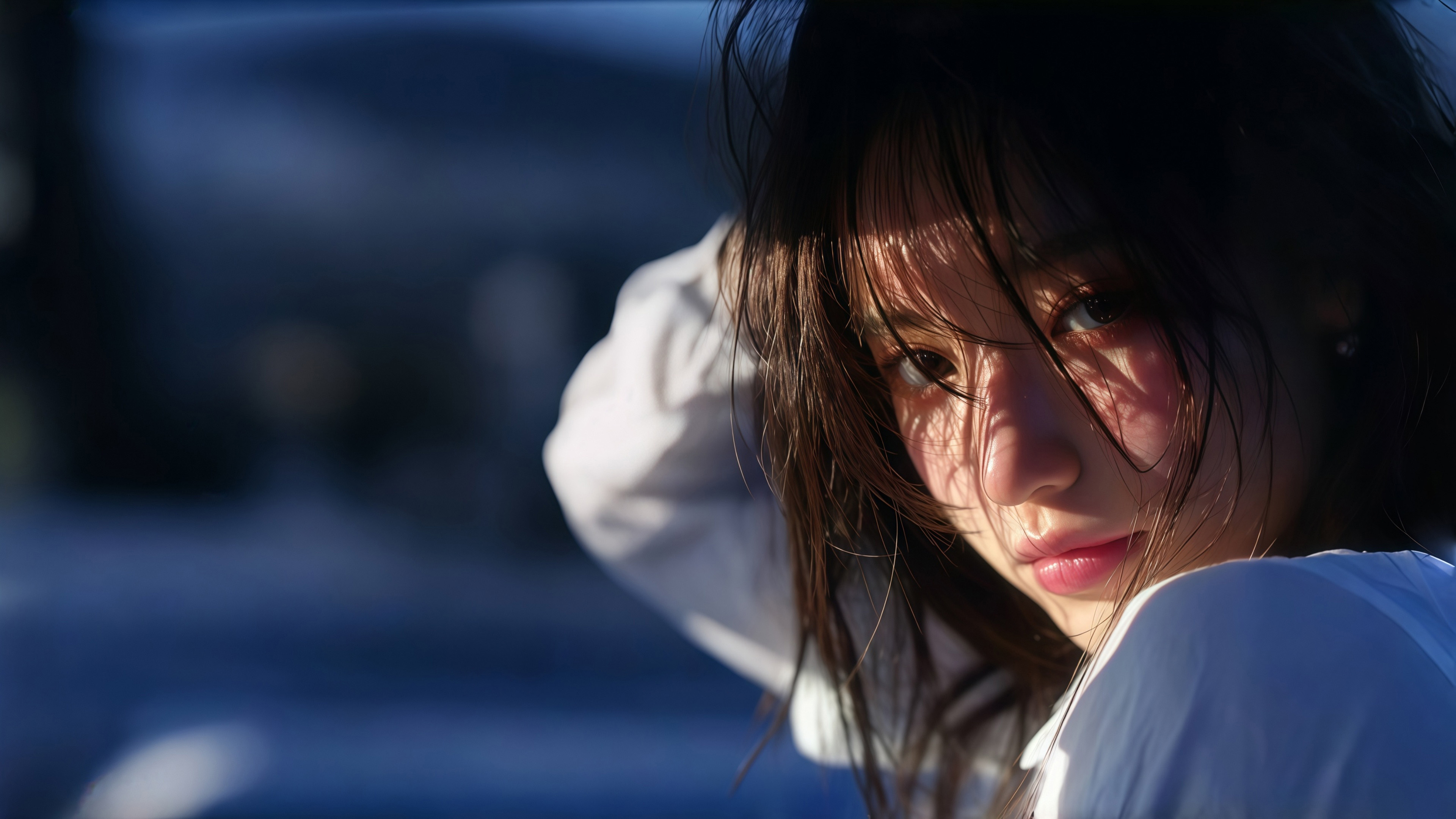 清纯,暗光风格,光影侧脸