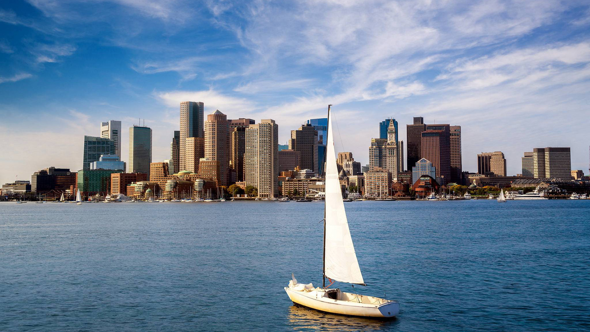 城市,海洋,帆船