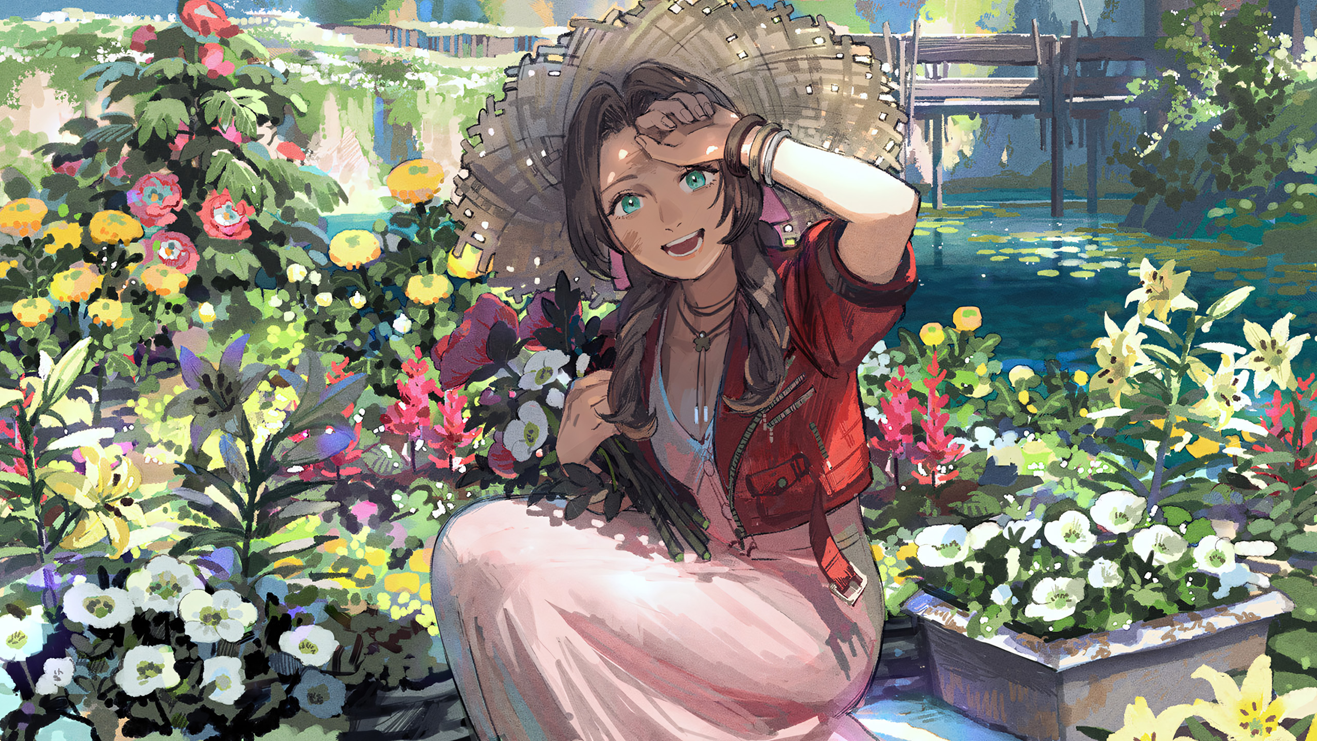 最终幻想,花园,鲜花,草帽