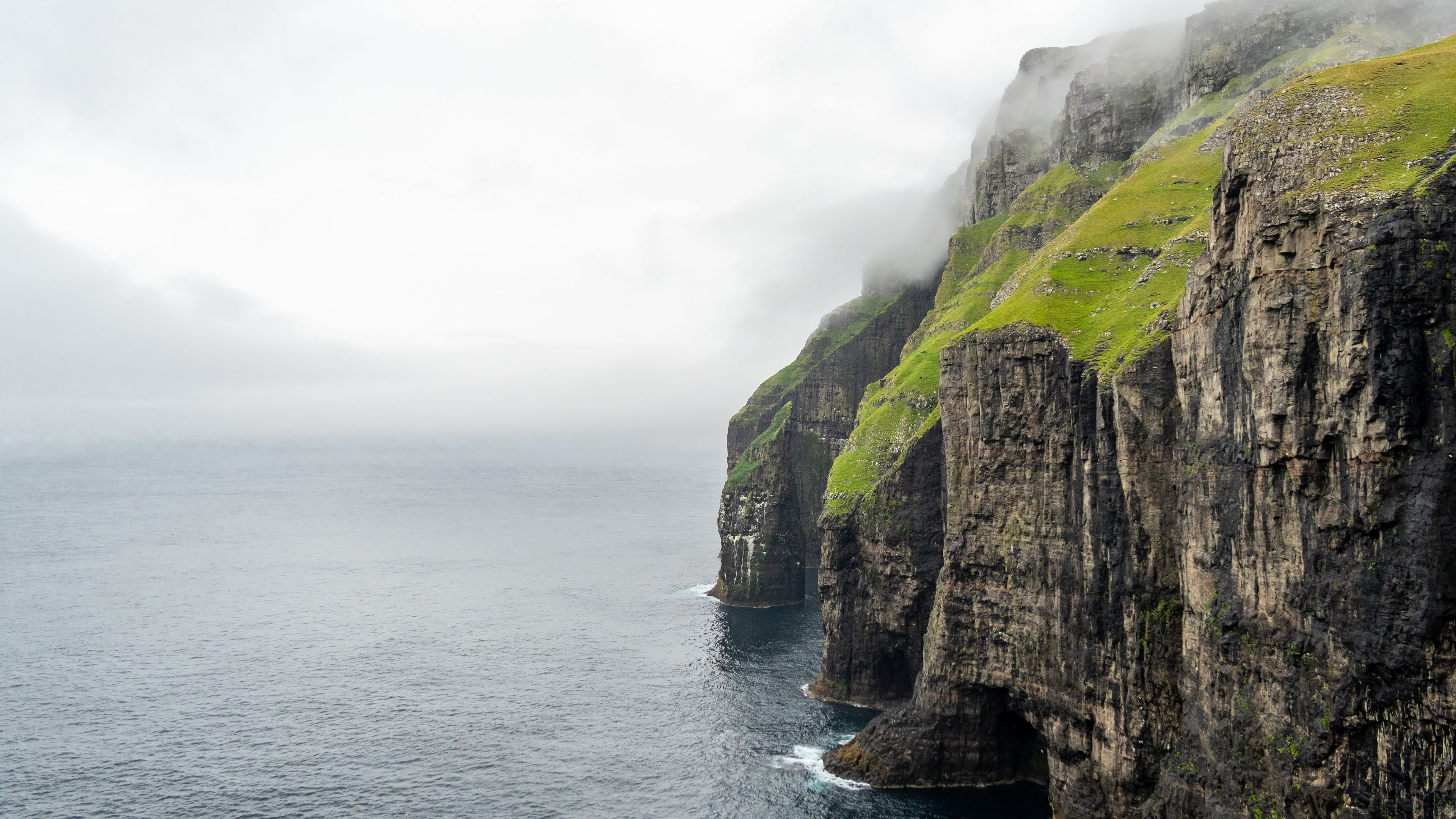 自然风光,悬崖,雾