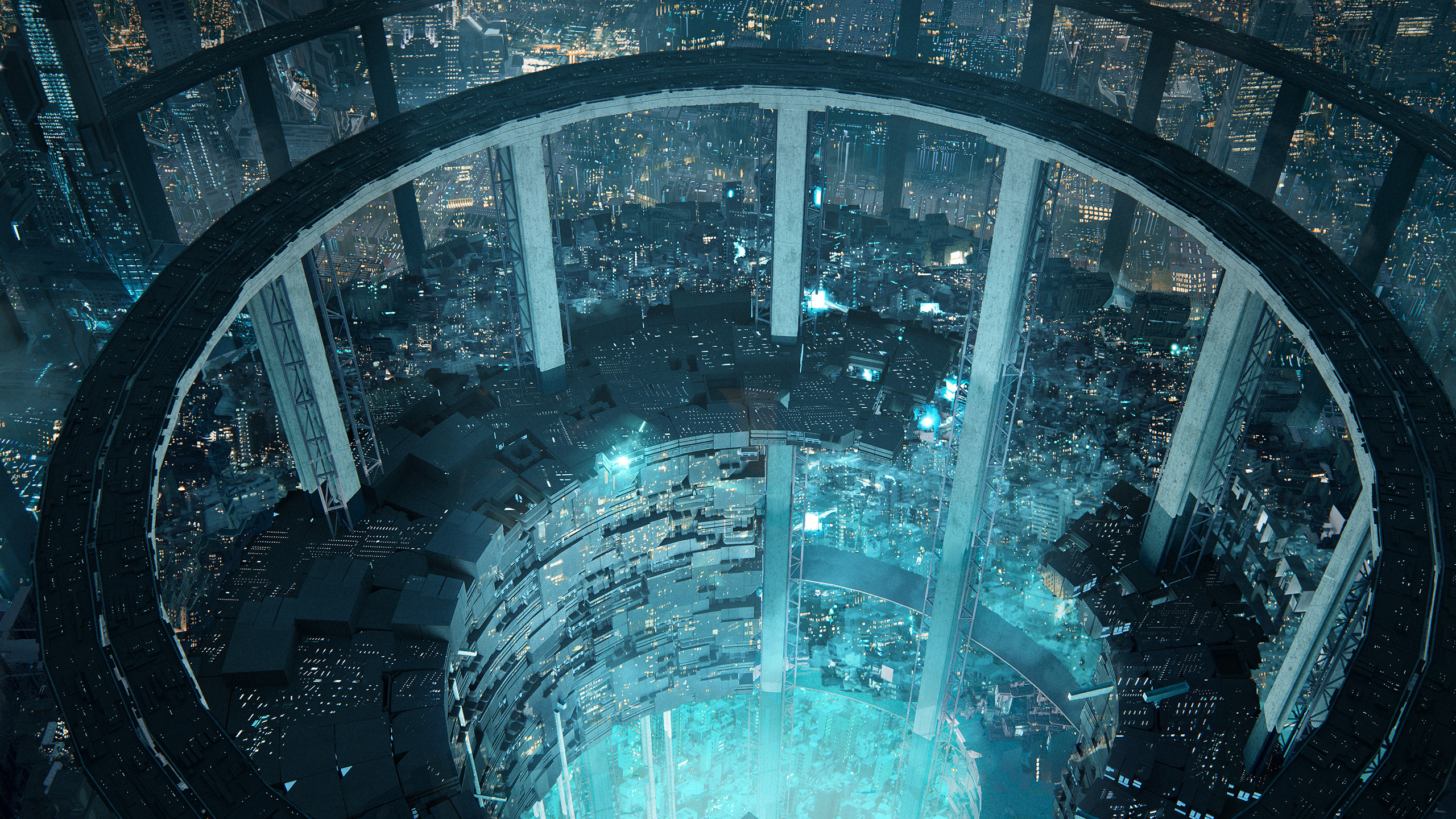 未来城市,深夜,科技