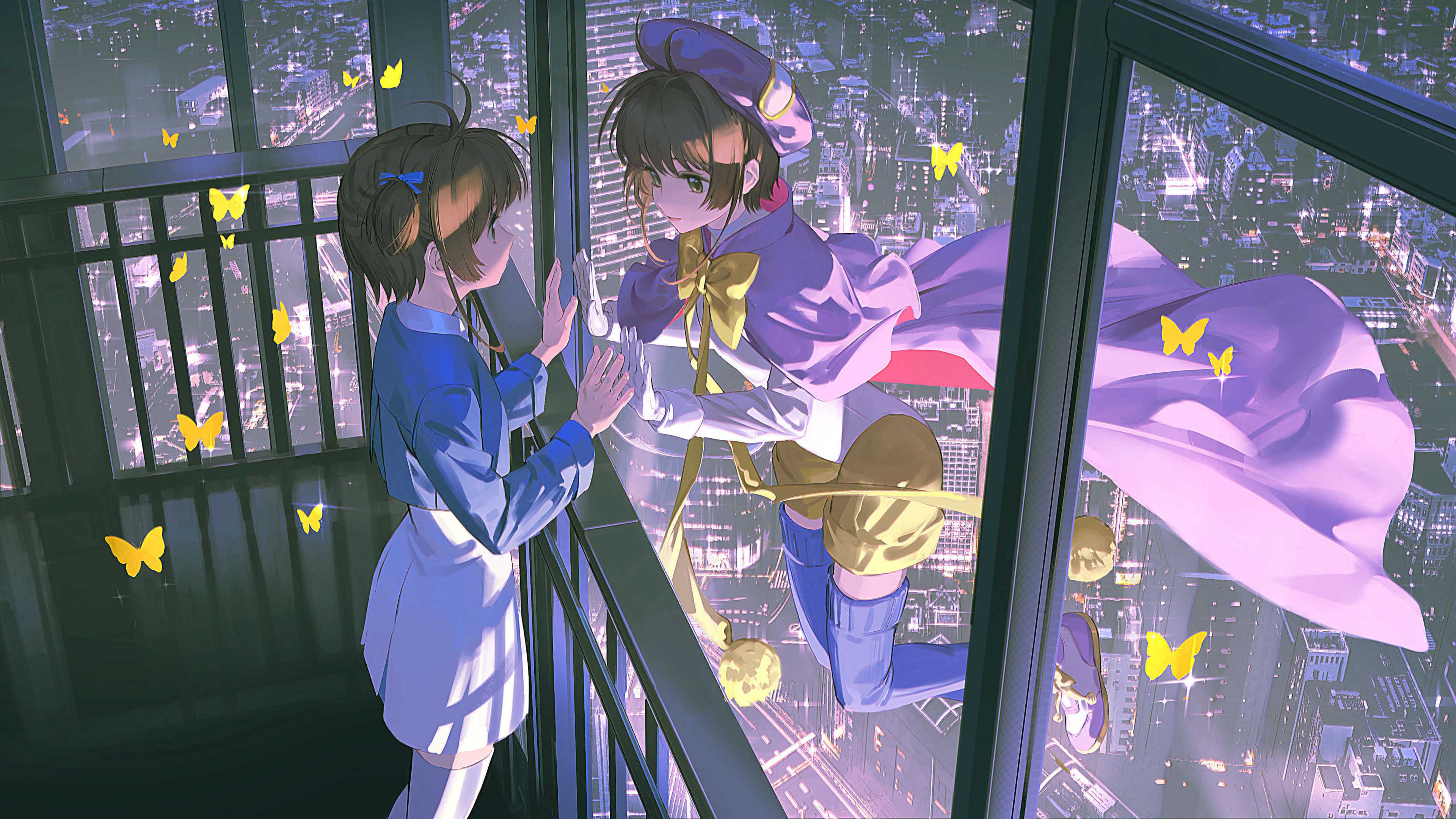 高楼,窗户,蝴蝶