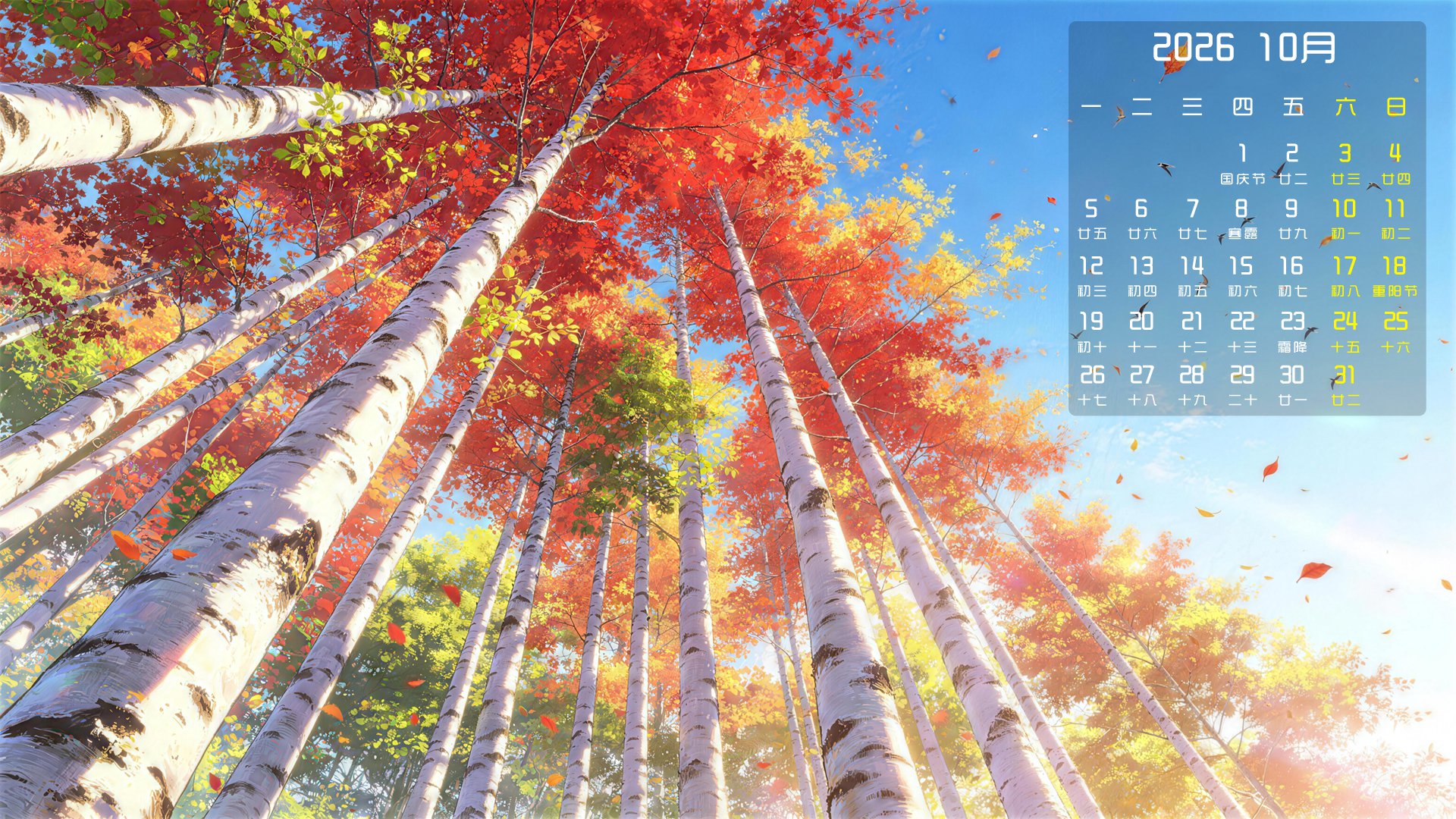 10月月历壁纸